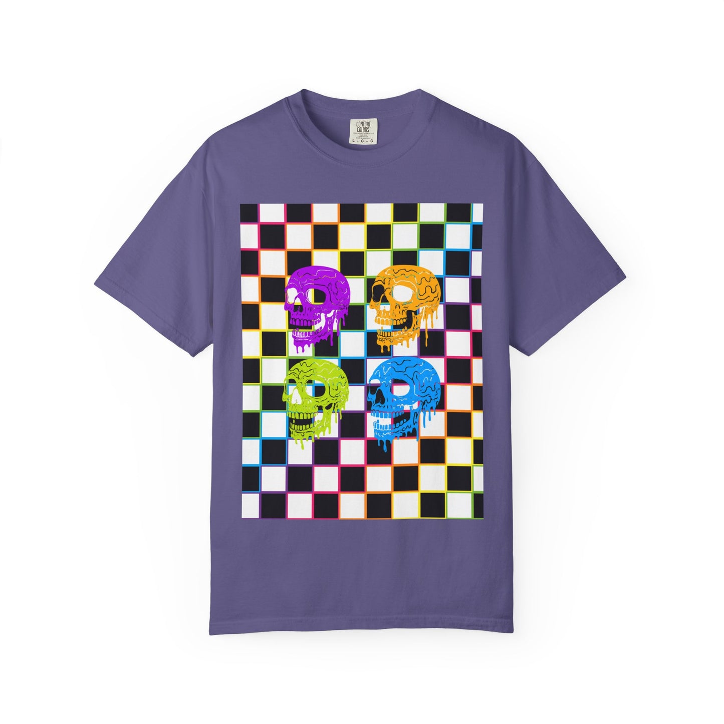 Vibrant Skull Graphic T-Shirt, Unisex Tee, Halloween Outfit, Alternative Fashion, Festival Wear, Casual Street Style