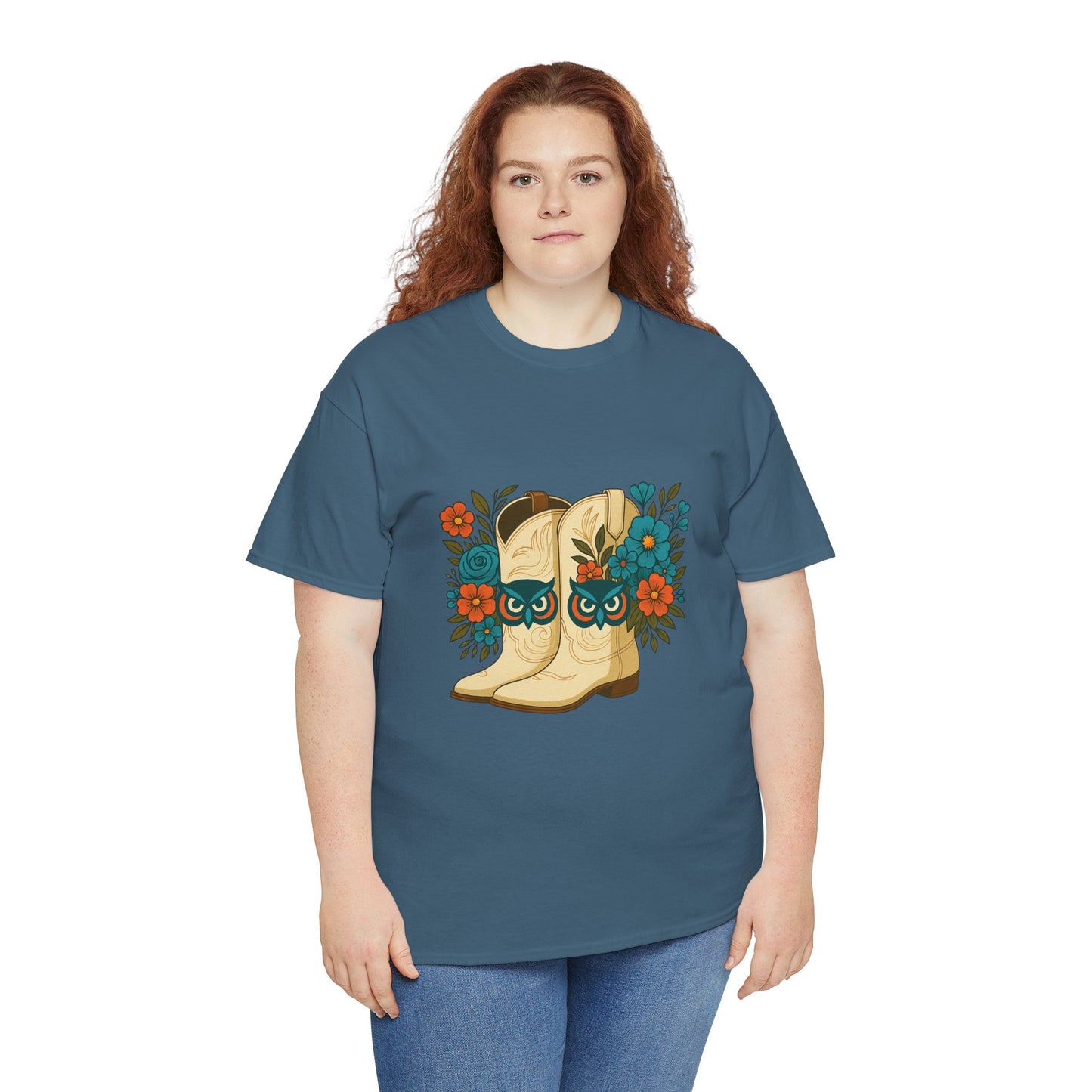 Floral Cowboy Boots Tee, Perfect for Country Music Lovers, Western Style Gift, Casual Outfit, Boho Fashion, Farmhouse Decor