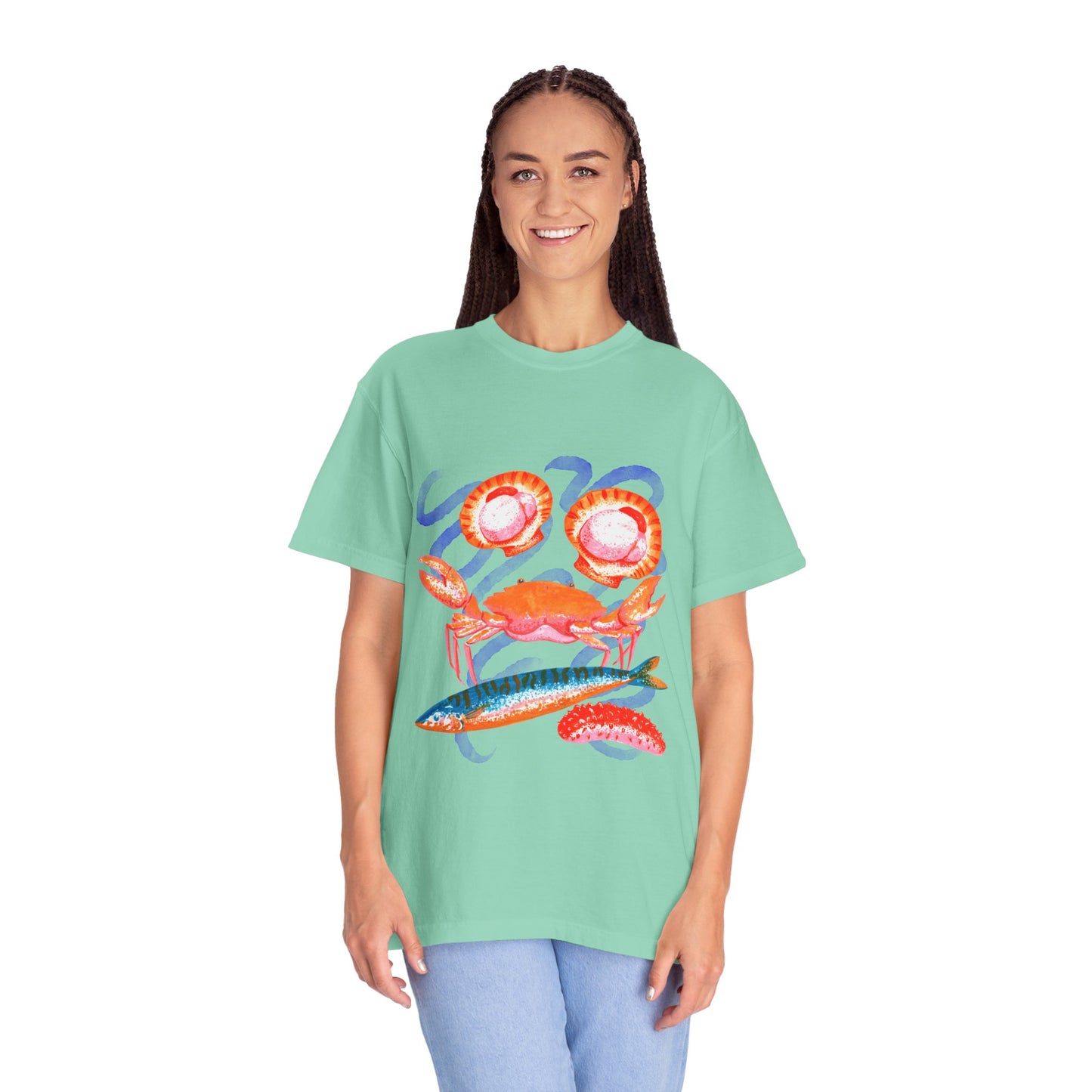 Retro Seafood Graphic T-Shirt - Fresh Catch Comfort Colors Tee
