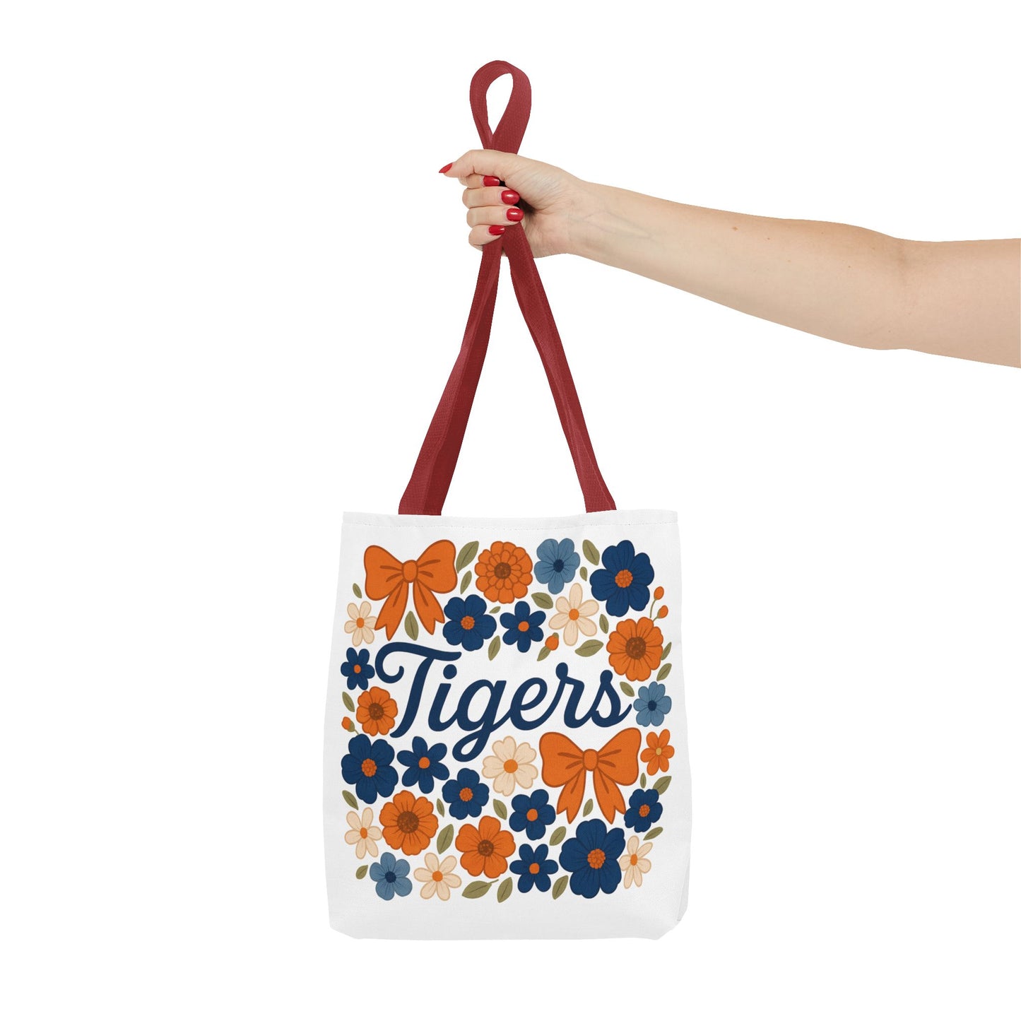 Floral Tiger Tote Bag, Cute Shopping Bag, Reusable Grocery Tote, Gift for Students, Eco-friendly Handbag, Graduation Gift, Alumni Gift