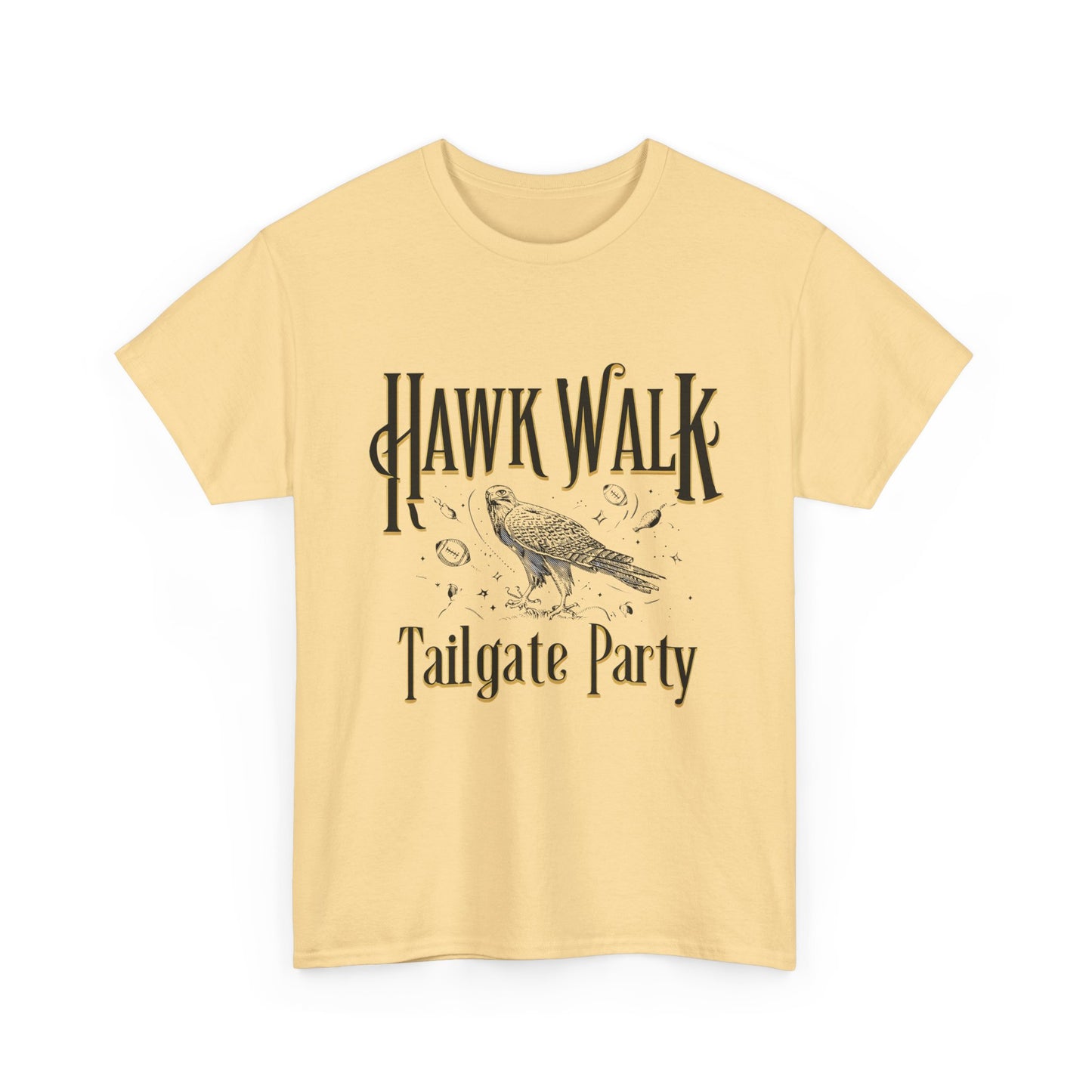 Hawk Walk Tailgate Tee, Unisex Cotton Shirt, Outdoor Event T-Shirt, Festival Wear, Bird Lover Gift, Sports Gathering Apparel