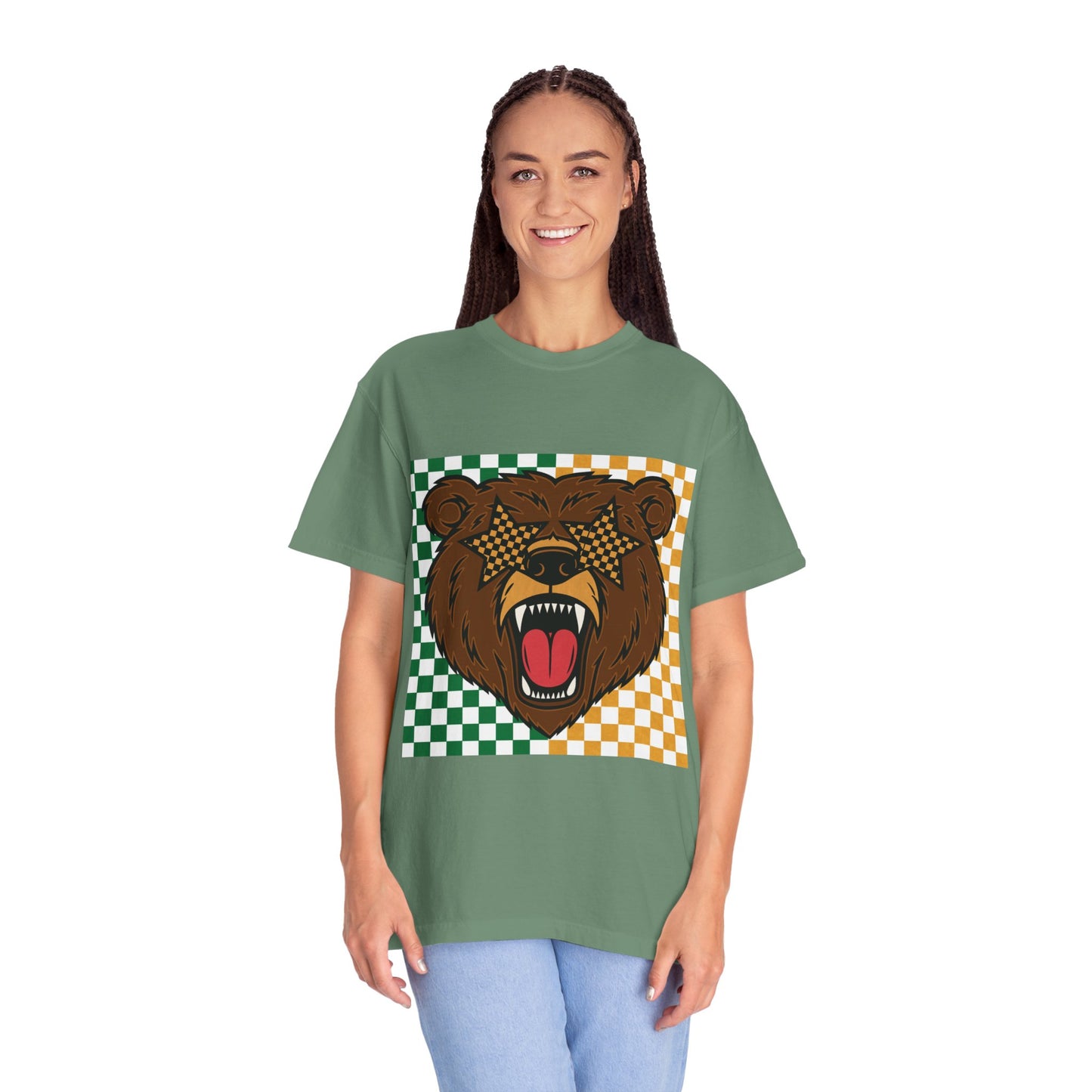 Checkered BU Bear Unisex T-shirt
