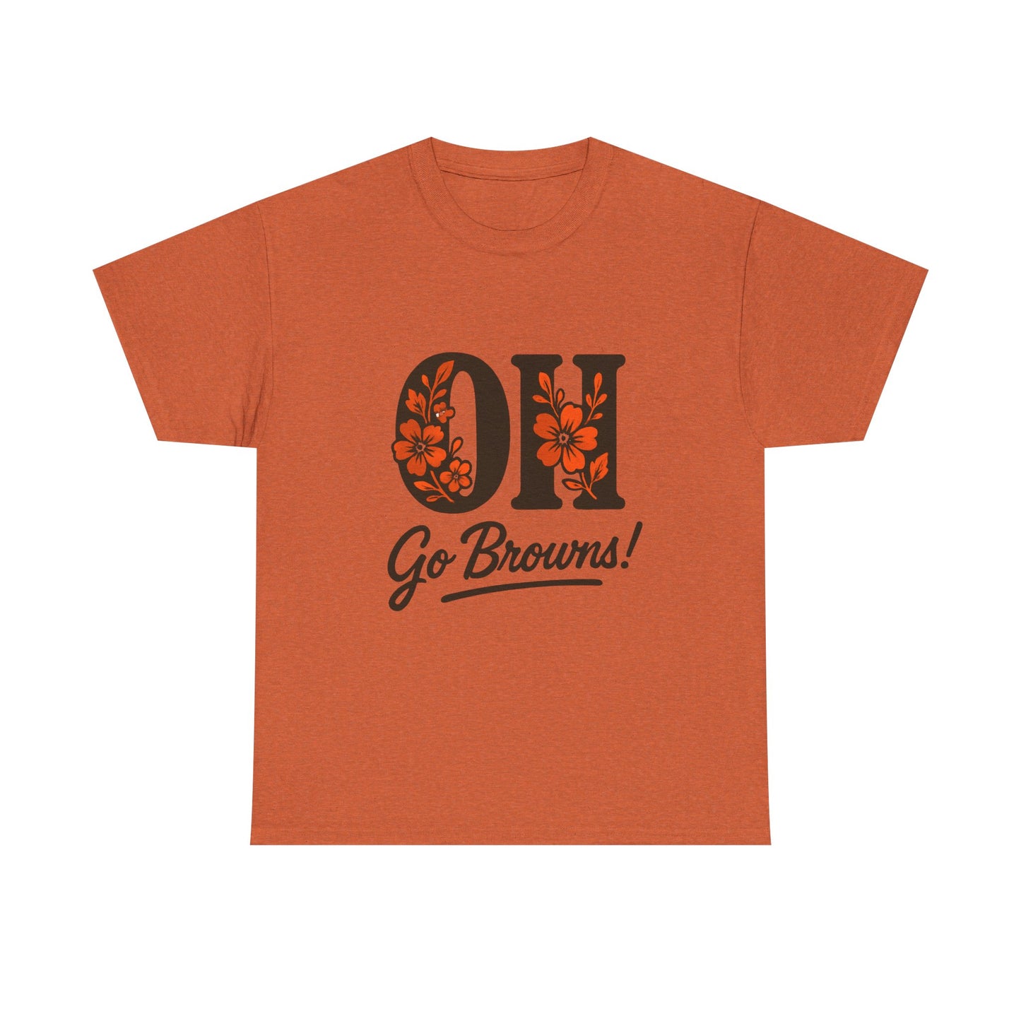 OH Go Browns Floral Unisex Tee, Fan Apparel, Game Day Shirt, Casual Wear, Gift for Sports Lovers