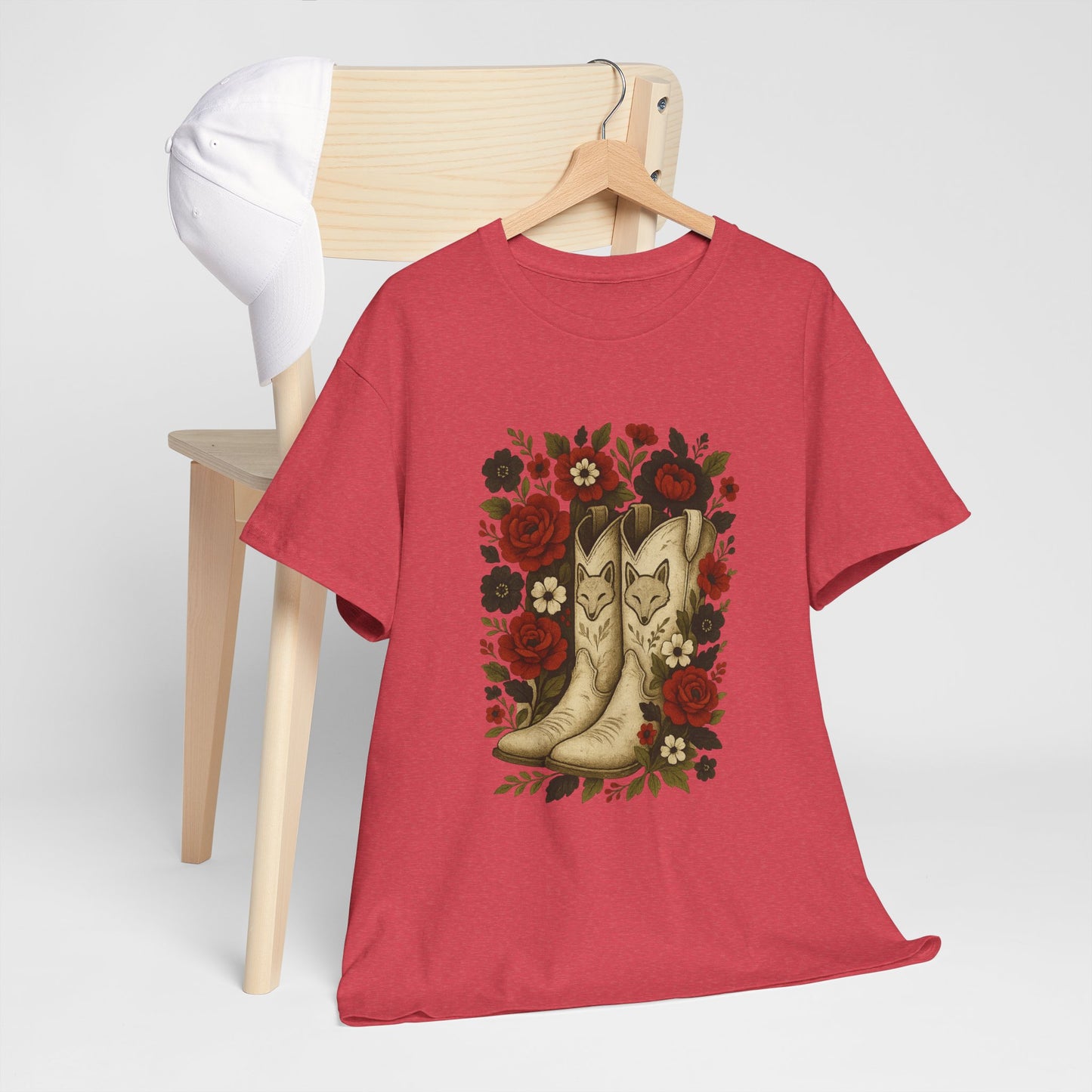 AR State Red Wolves Vintage Floral Cowboy Boots Tee