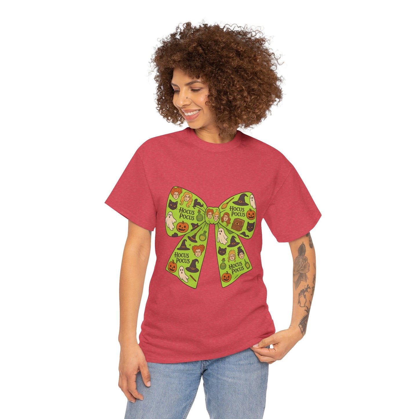 Halloween Graphic Tee, Spooky Season Unisex Shirt, Hocus Pocus Bow Tee, Autumn Style Shirt, Trick or Treat Apparel