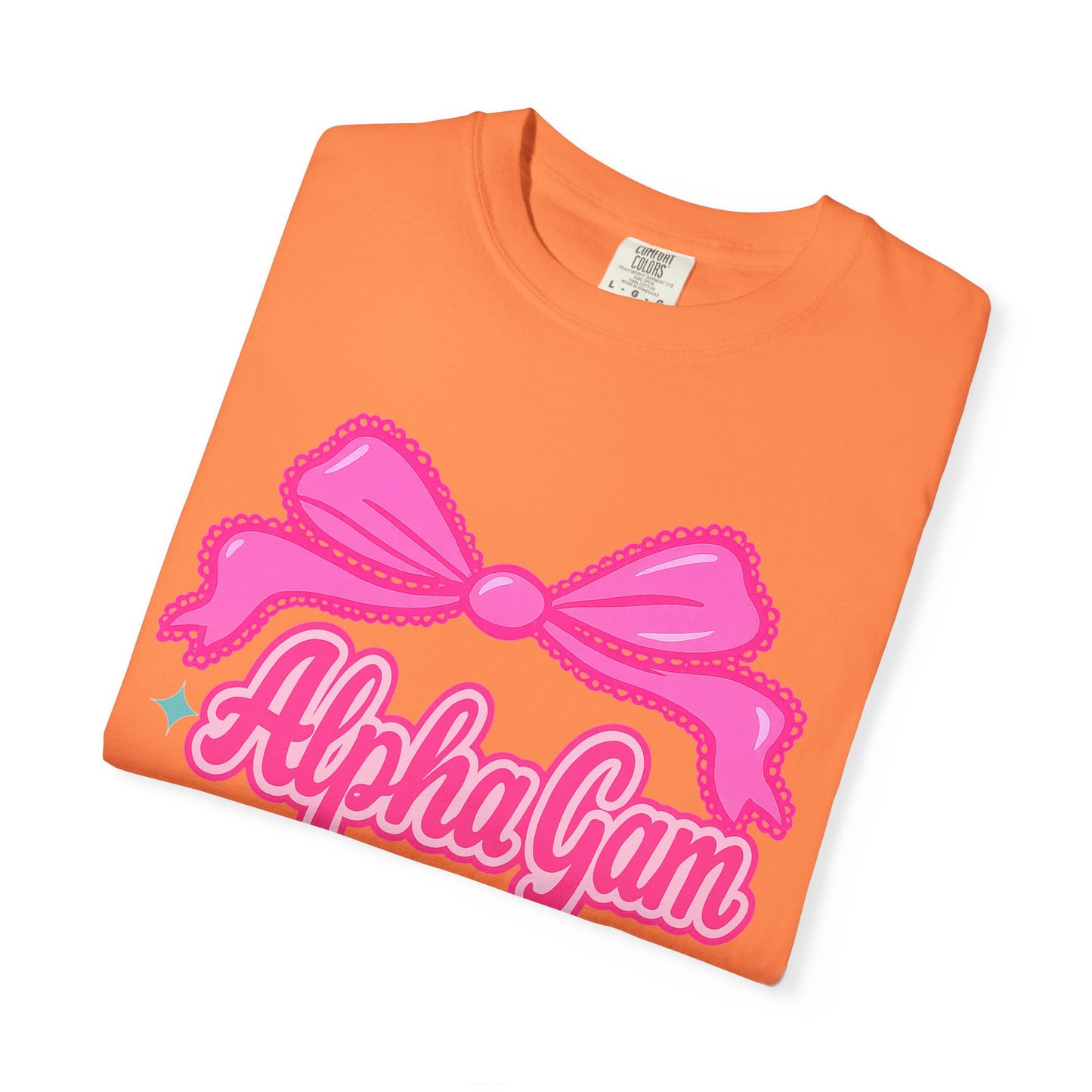 AlphaGam Bow T-Shirt | Unisex Garment-Dyed Tee for Sorority Sisters, College Apparel, Gifts for Greek Life, Casual Outfit, Sorority [...]