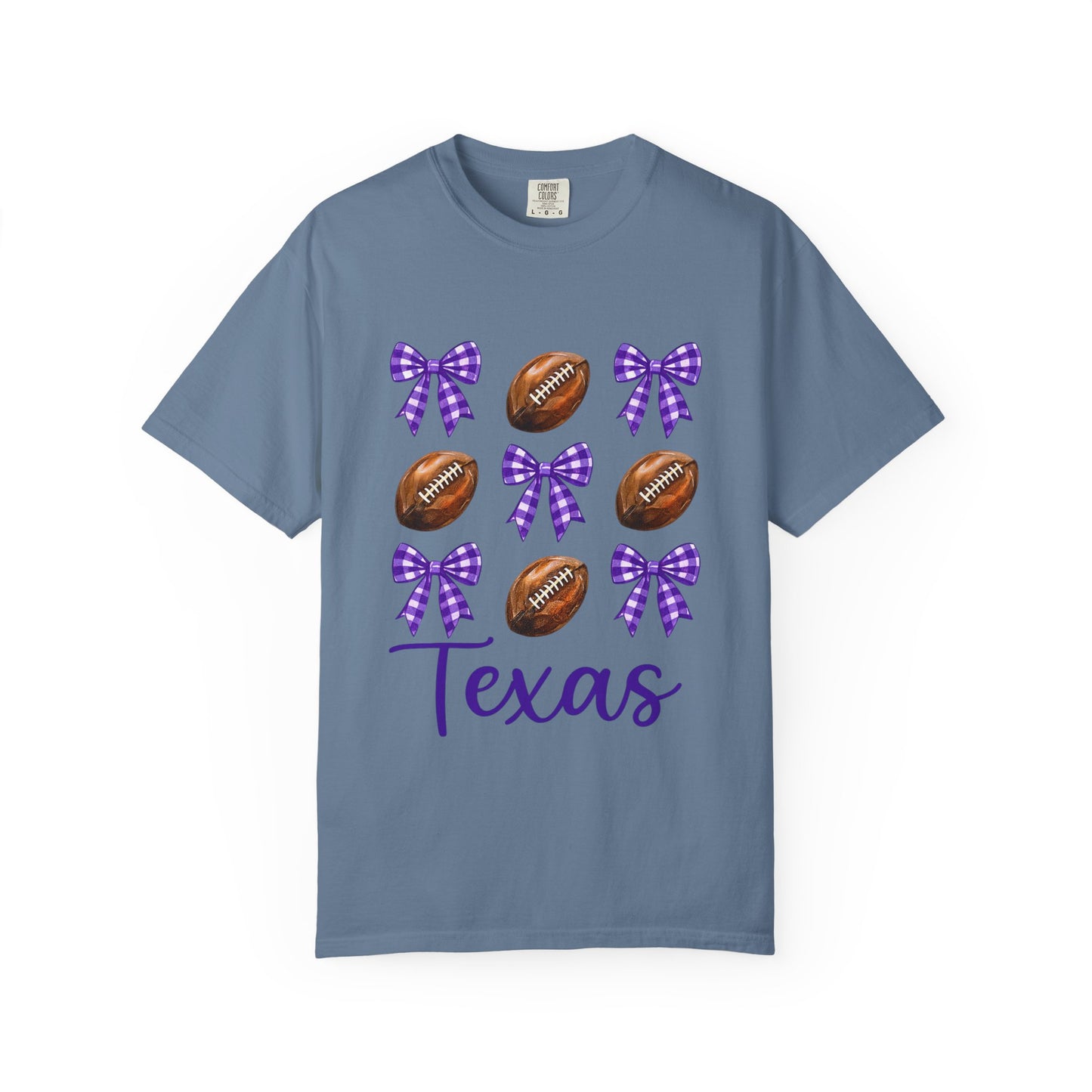 Texas Football Unisex T-Shirt with Purple Bows - Game Day Sports Apparel for Horned Frogs Fans