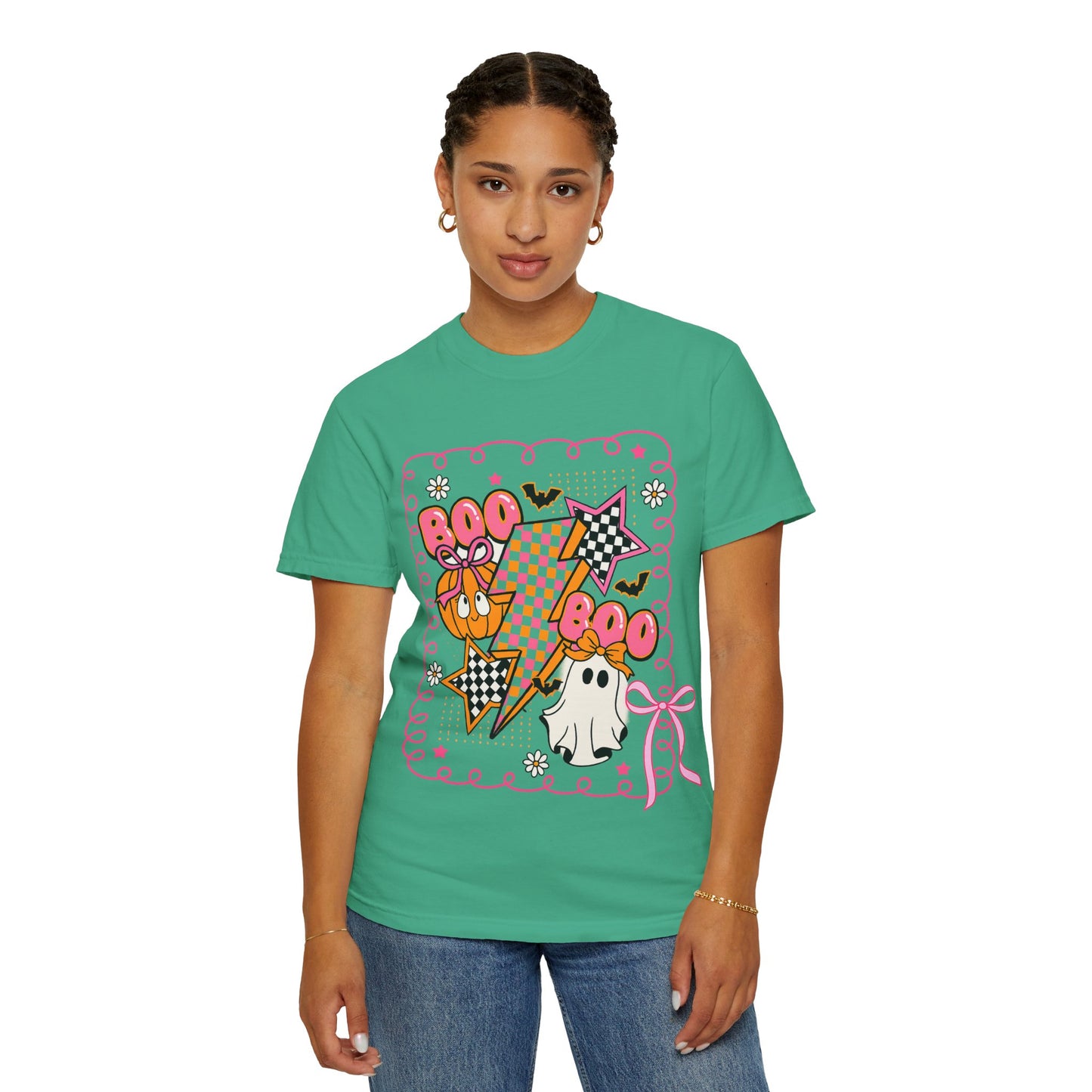 Retro Design Orange & Pink Unisex Halloween T-Shirt