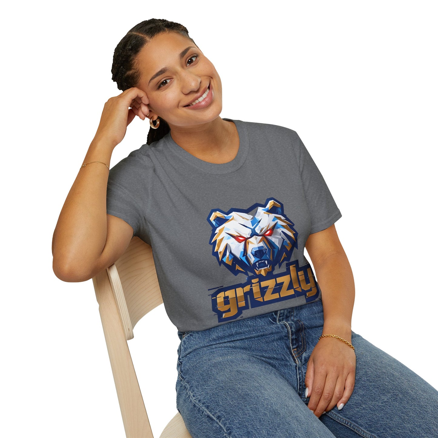 Grizzly Memphis Bear Graphic Tee, Unisex Softstyle T-Shirt, Memphis Basketball Fan, Memphis Grizz, 901, Go Grizz