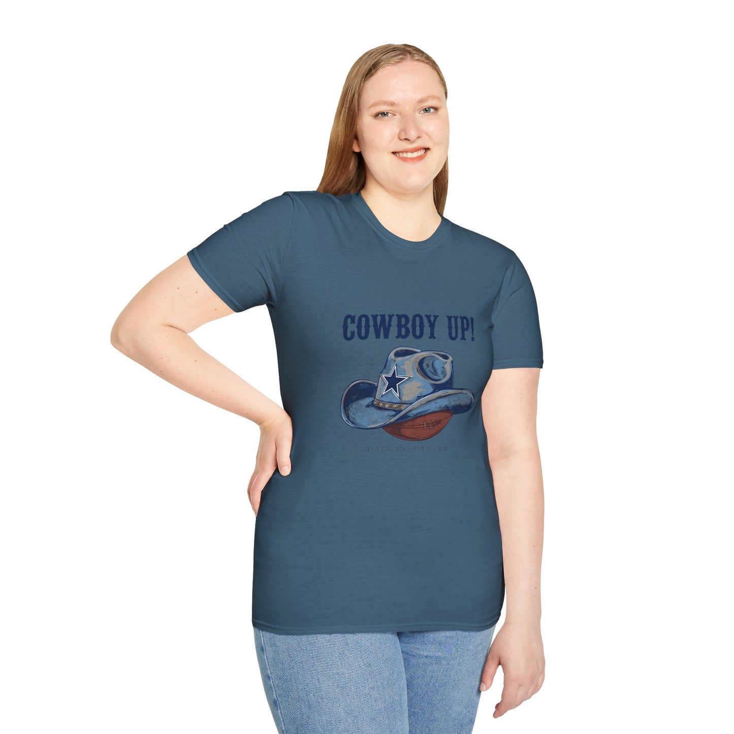 Cowboy Up! Unisex Softstyle T-Shirt - Casual Western Tee for Rodeos, Country Events, Fun Graphic Shirt, Everyday Wear