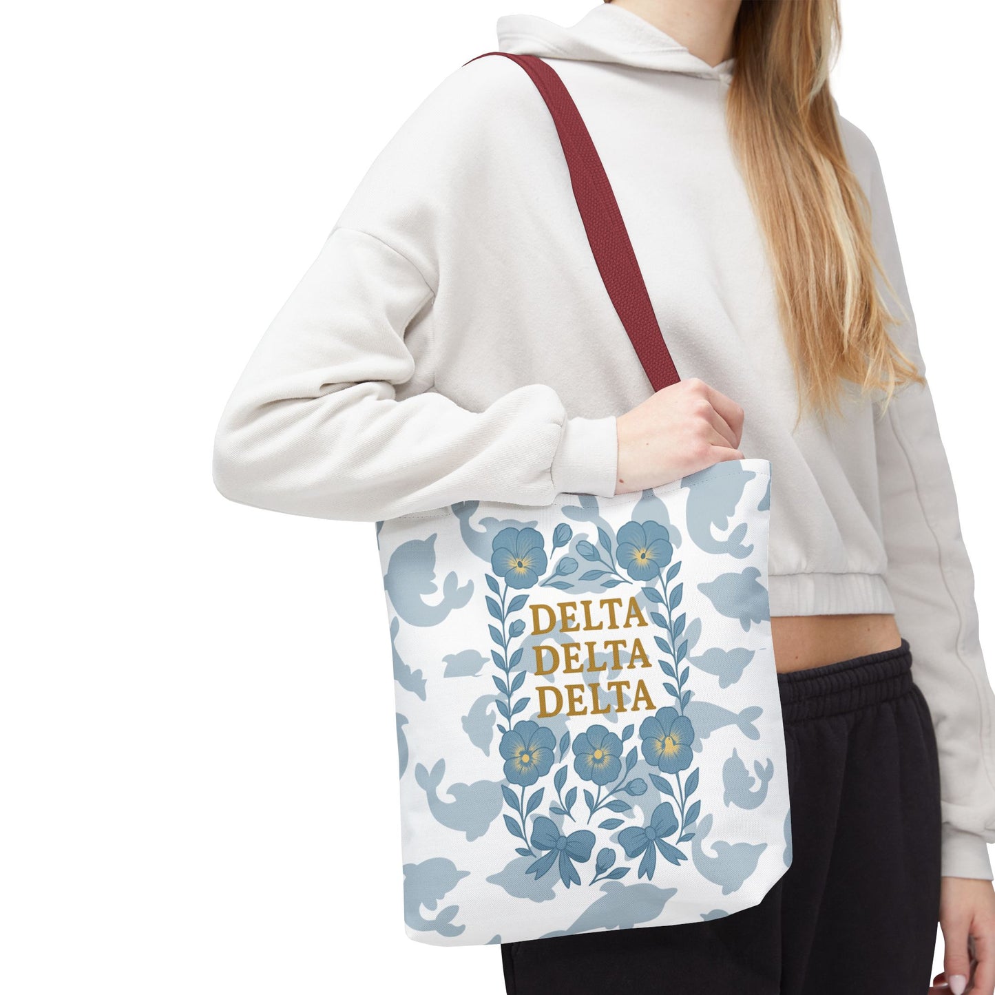 Delta Delta Delta Floral Tote Bag | Sorority Gift | Reusable Shopping Bag | Summer Accessory | Eco-Friendly Bag | Stylish Storage