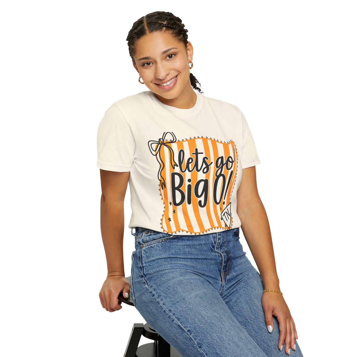 Let's Go Big O! Unisex Garment-Dyed T-Shirt, Sporty Tee, Casual Wear, Game Day Apparel, Fun Gift for Fans, Festival Wear