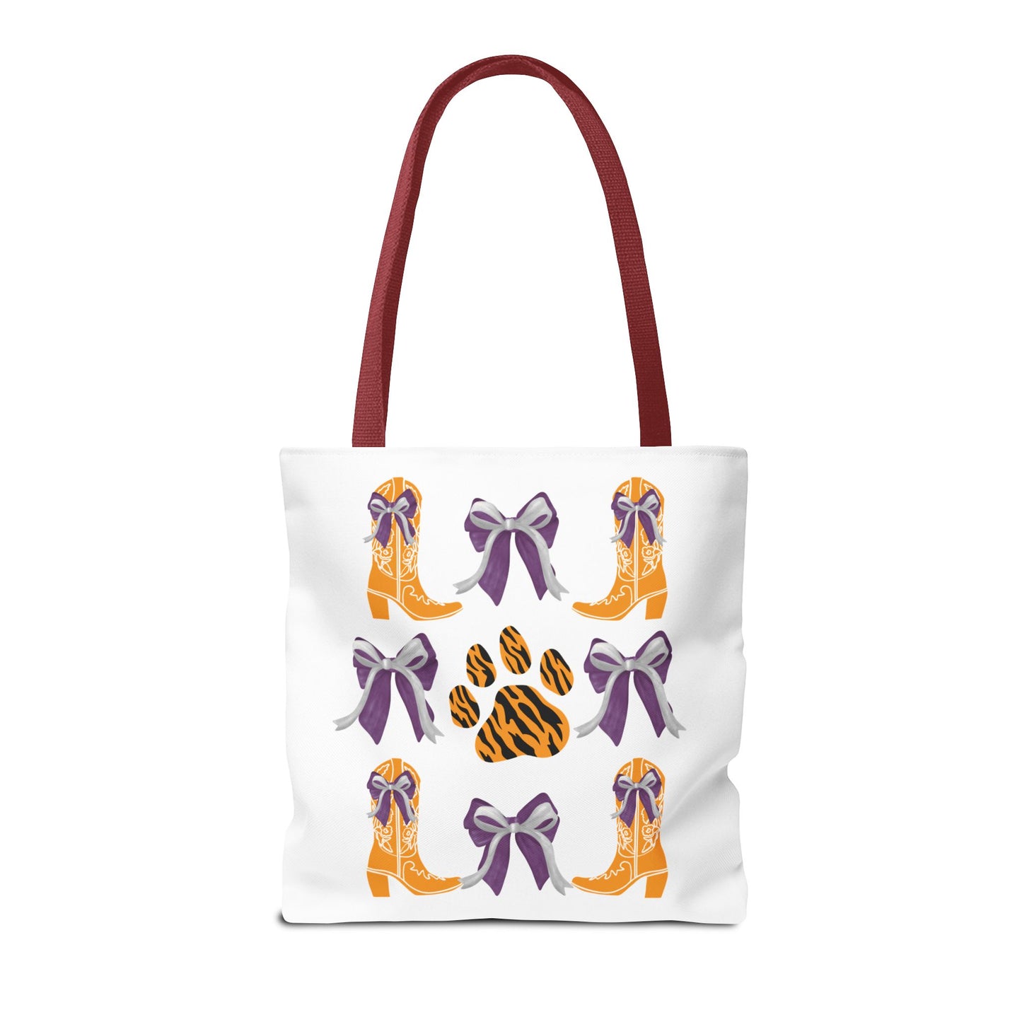 SC Clemson Coquette Bow Tiger Print Tote Bag, Go Tigers, SC Game Day, Clemson, SC, College Student Gift, Graduation Gift, SC Tigers Fan, Clemson Alumni