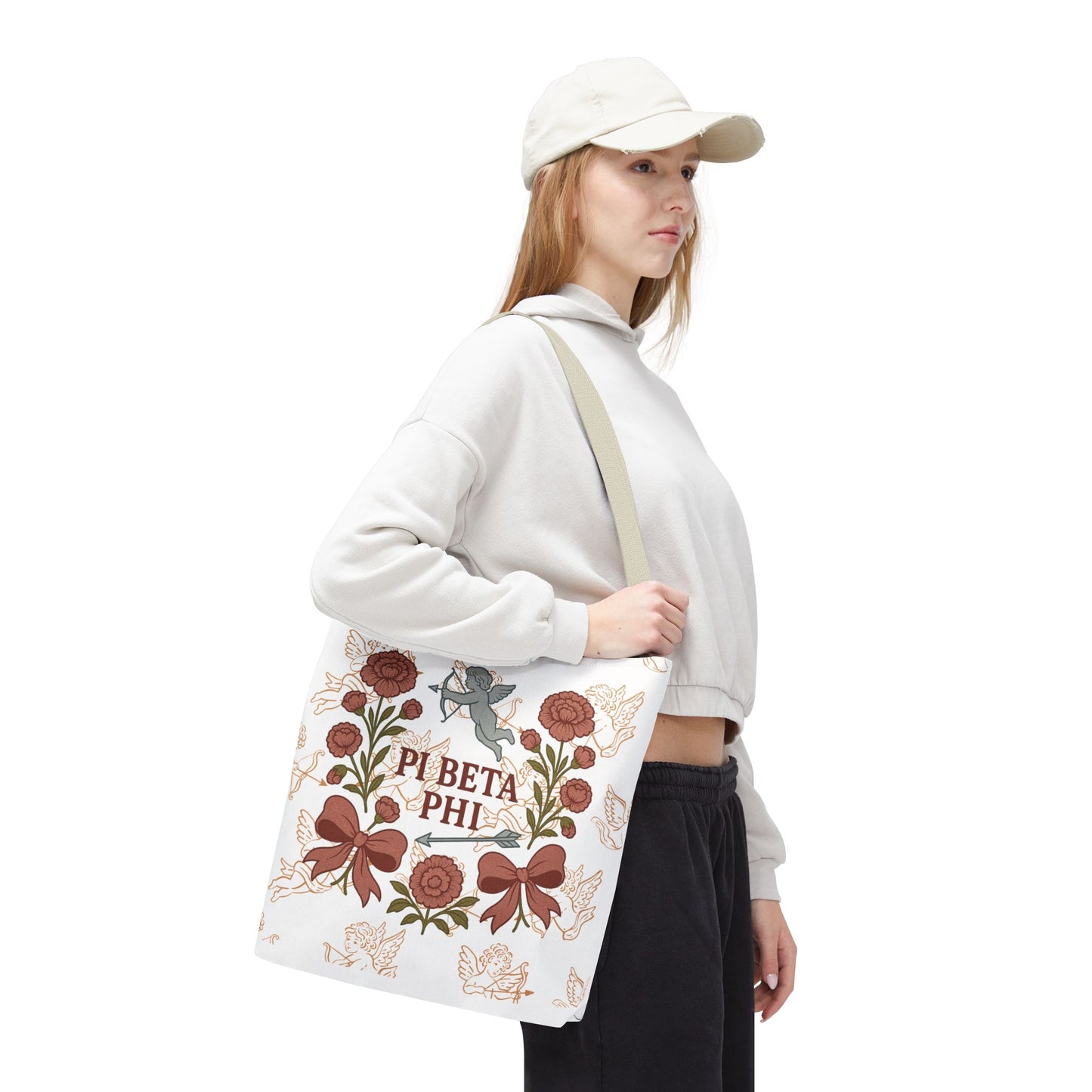 Floral Pi Phi Sorority Tote Bag