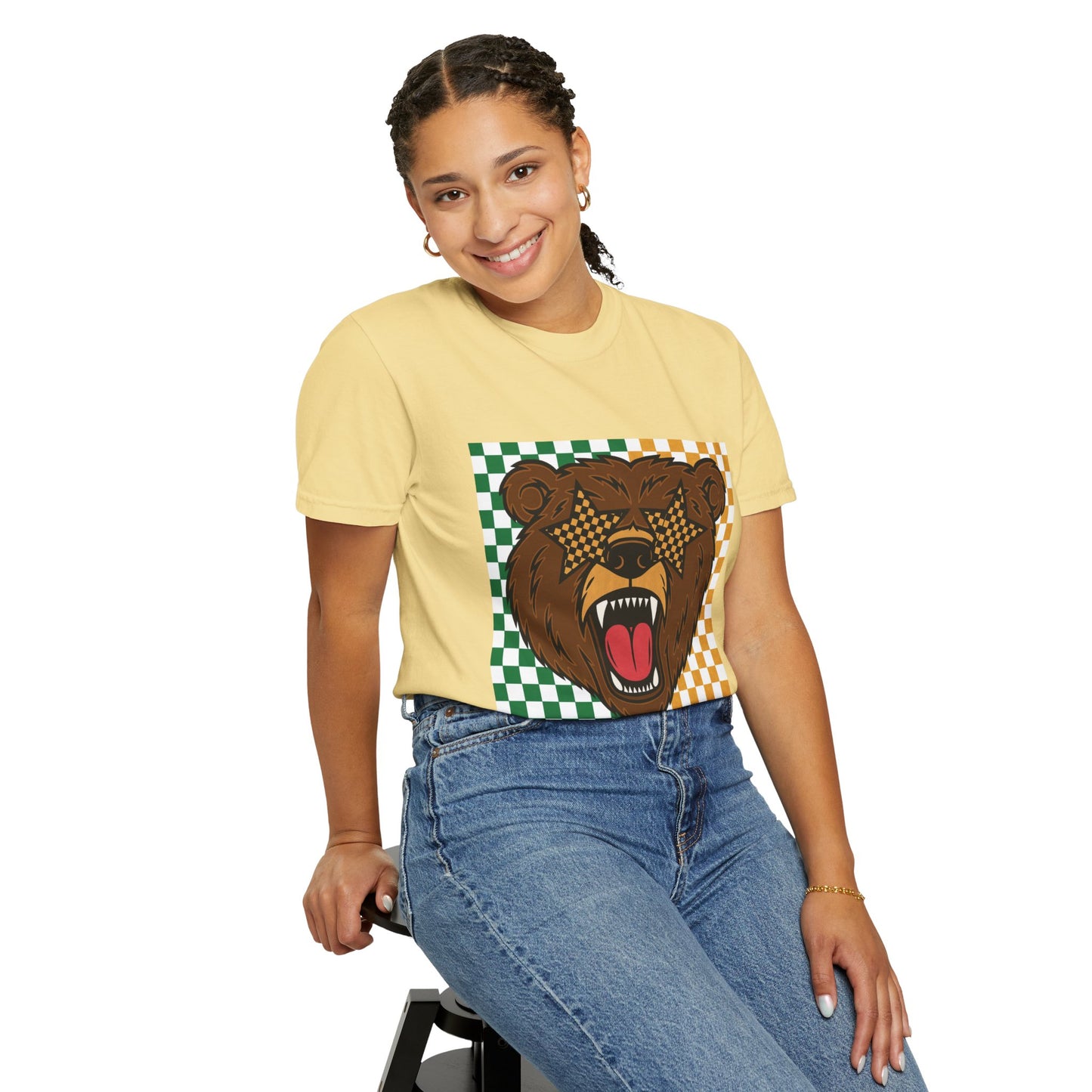 Checkered BU Bear Unisex T-shirt