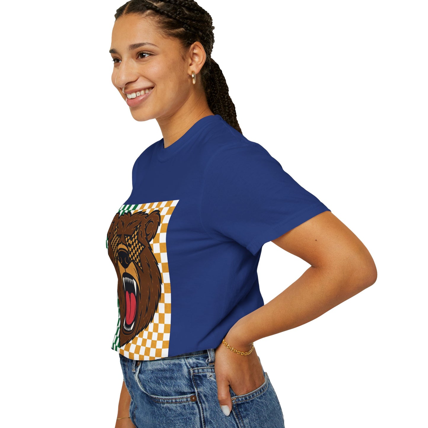 Checkered BU Bear Unisex T-shirt