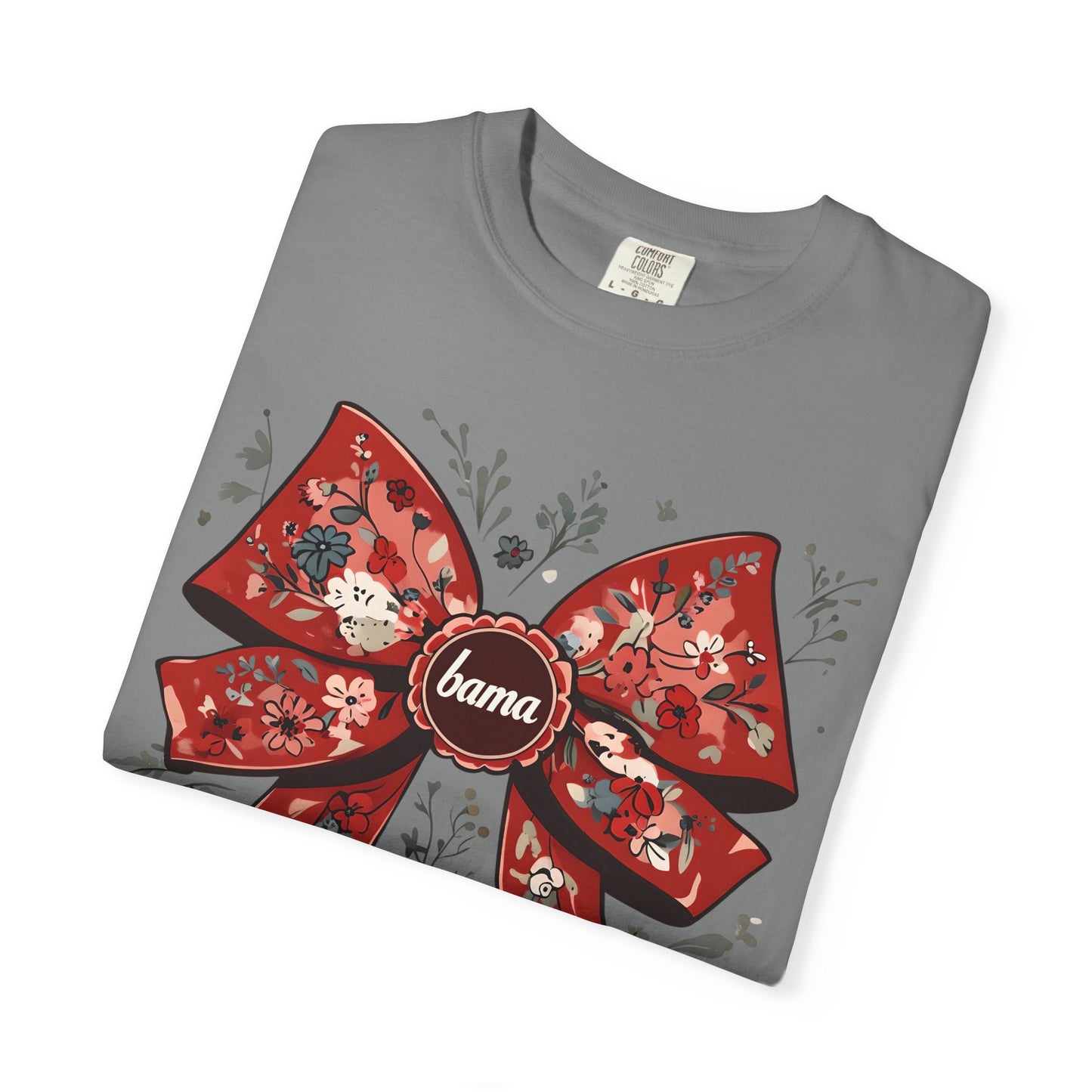 Floral Bow T-shirt - Comfort Colors - Coquette Bama Bow - Alabama Fan