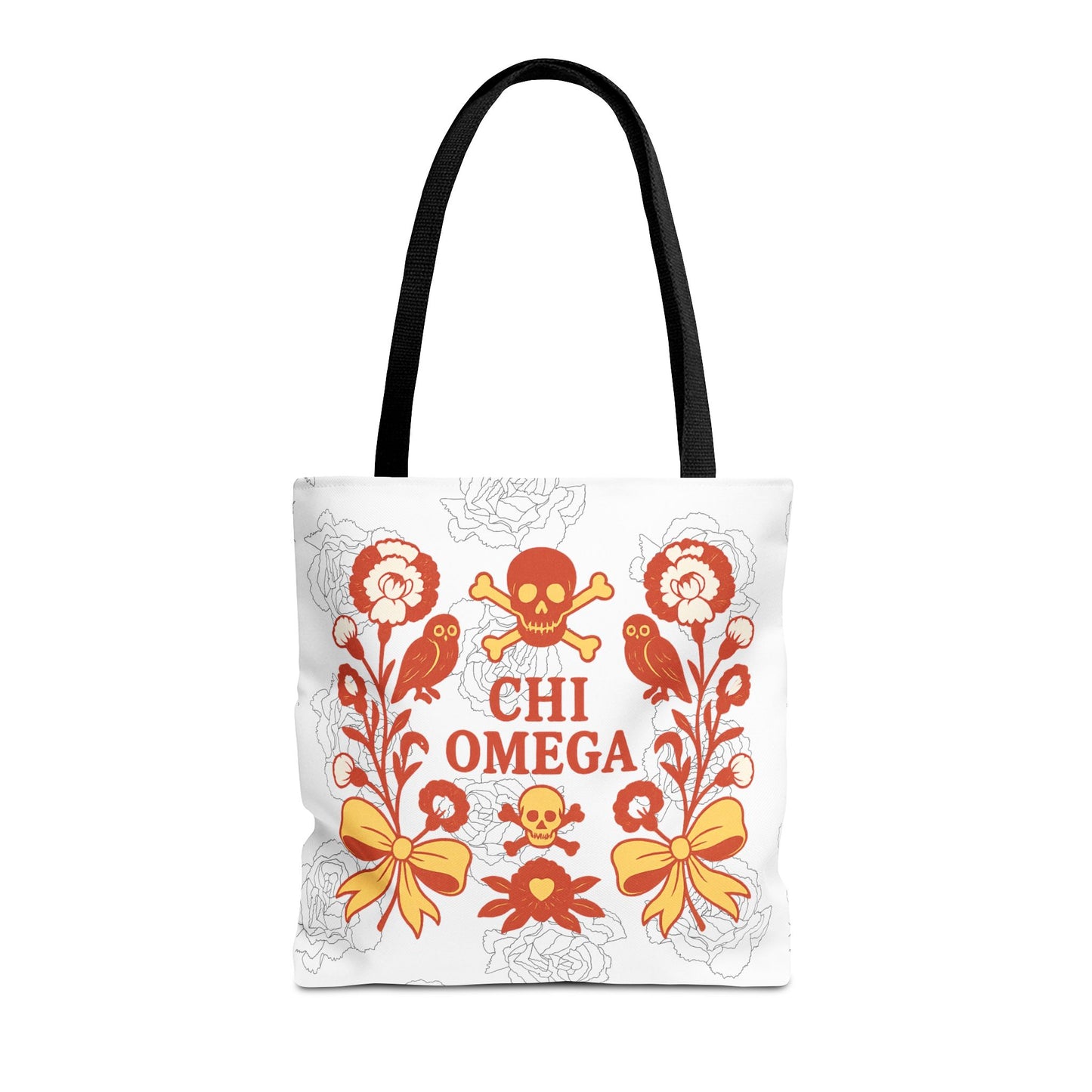 Chi Omega Floral Tote Bag