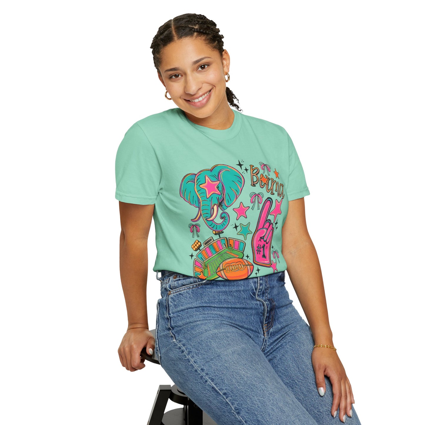 Preppy Neon Elephant Fan T-Shirt