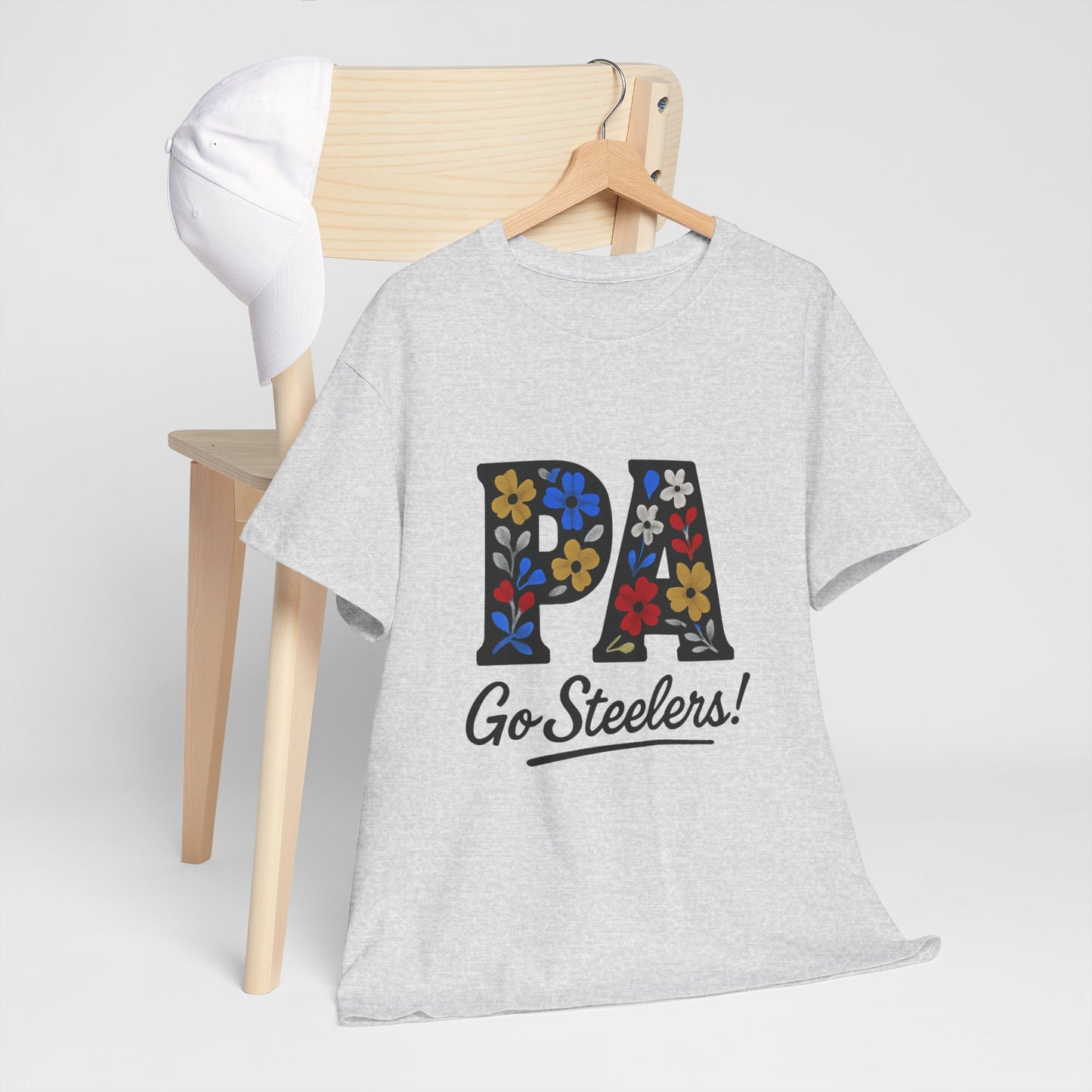 Sports Fan Tee - Floral PA Go Steelers Unisex Heavy Cotton Tee