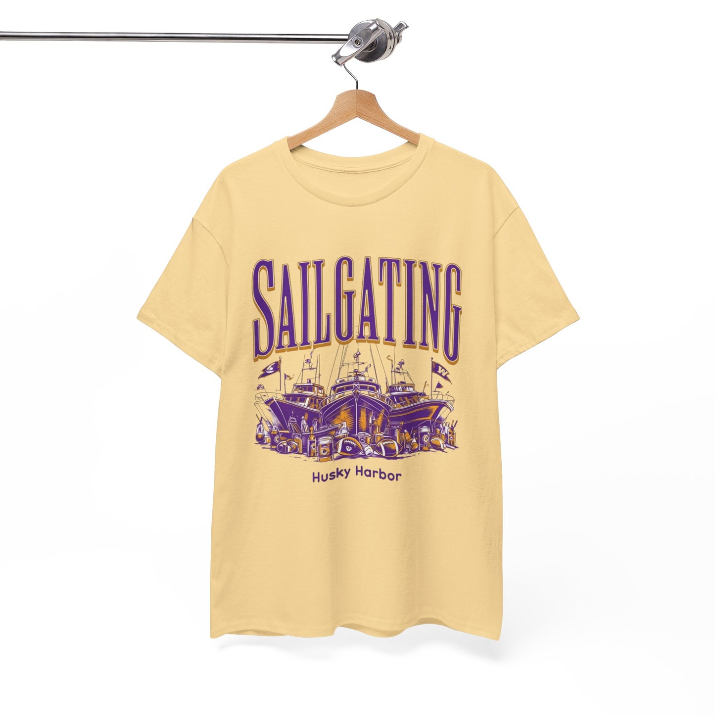 Sailgating Tee - Washington Huskies Unisex Heavy Cotton Shirt