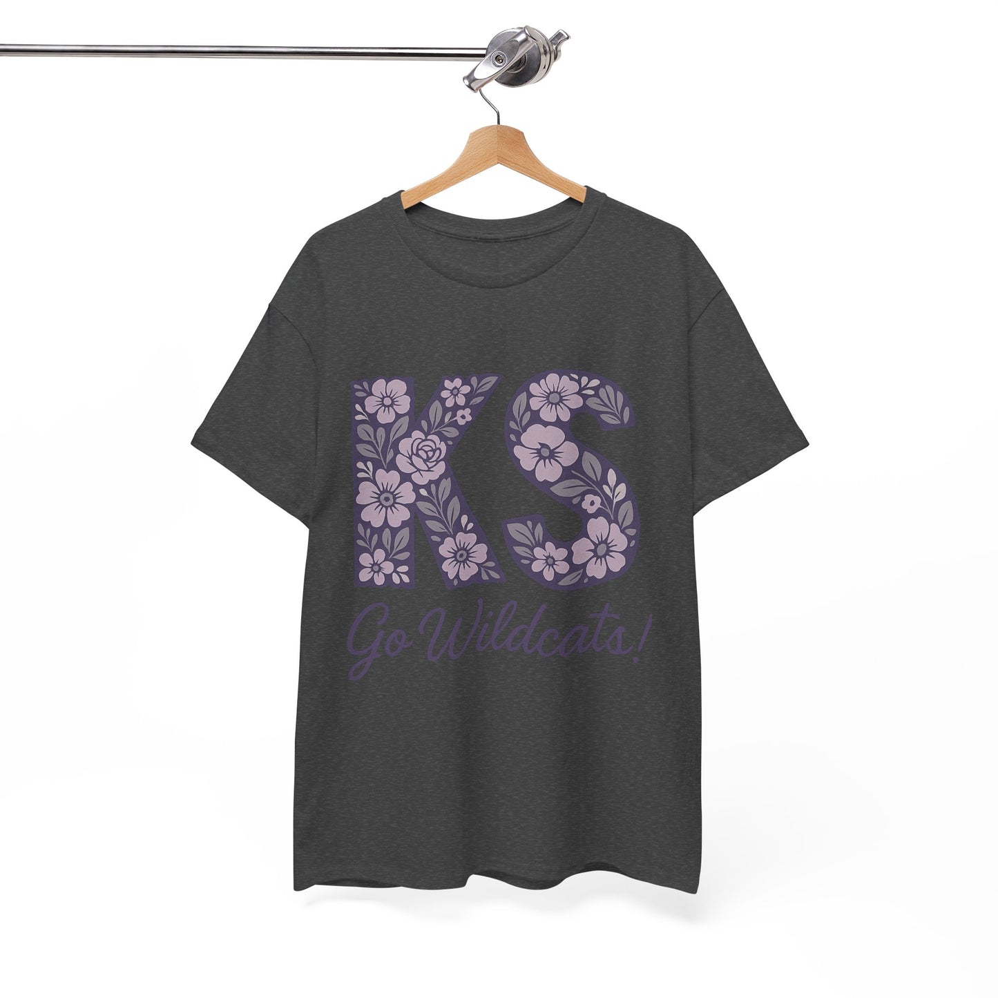 KS Floral Team Spirit Tee: Celebrate Kansas State Wildcats in Style, Perfect for Sports Events, Gifts, & Casual Wear