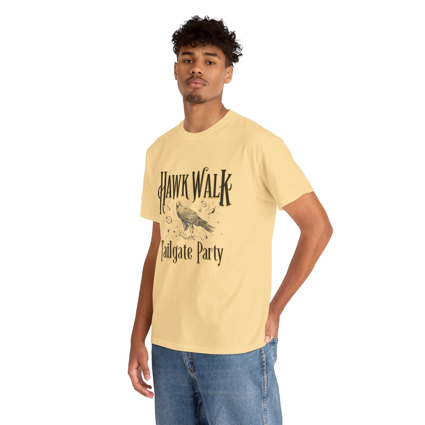 Hawk Walk Tailgate Tee, Unisex Cotton Shirt, Outdoor Event T-Shirt, Festival Wear, Bird Lover Gift, Sports Gathering Apparel