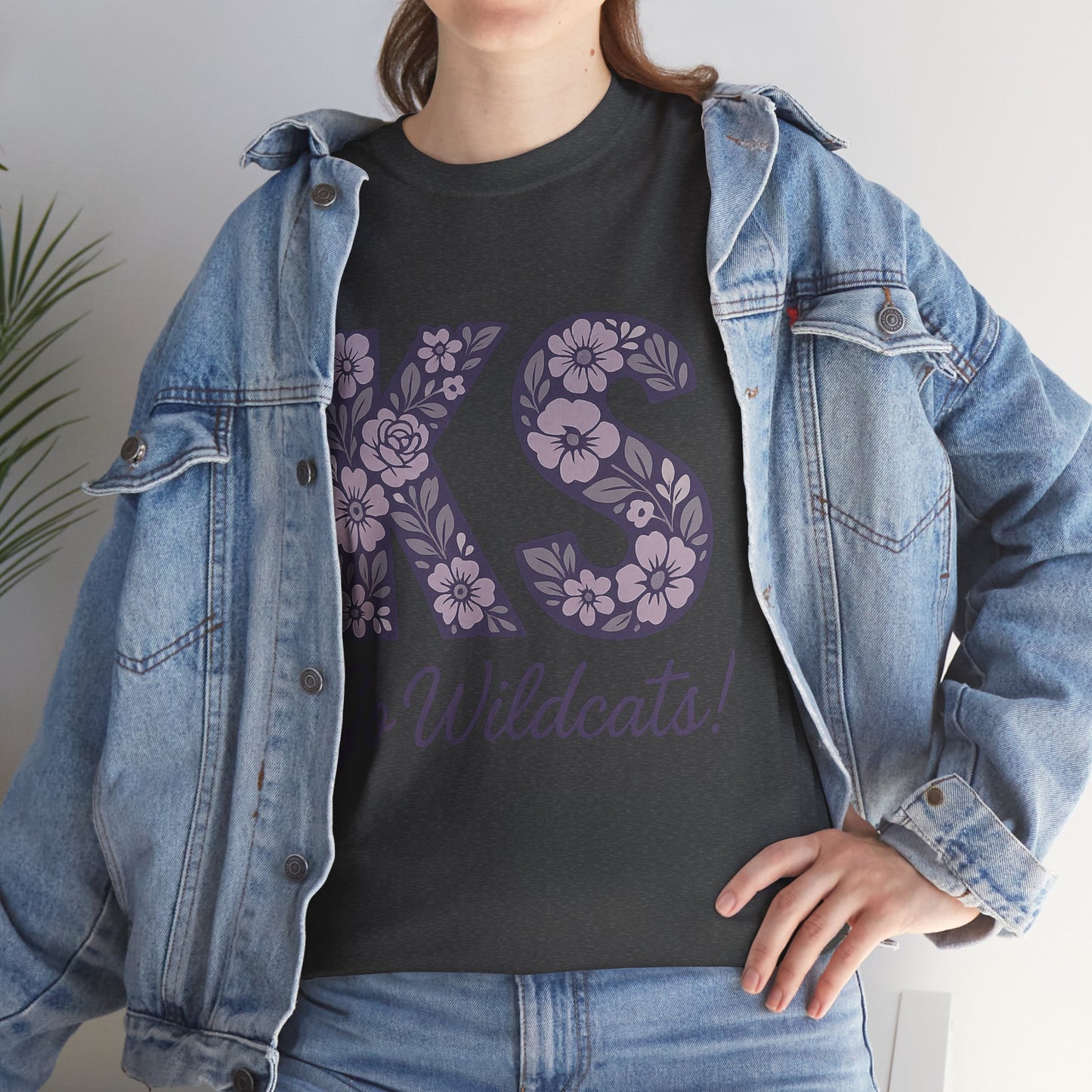 KS Floral Team Spirit Tee: Celebrate Kansas State Wildcats in Style, Perfect for Sports Events, Gifts, & Casual Wear