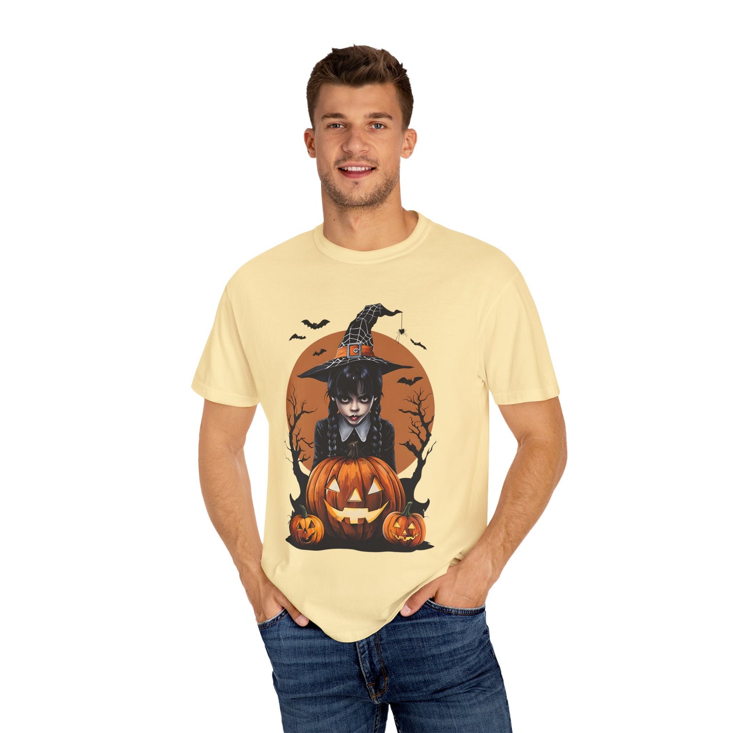 Halloween Witch Graphic Tee, Spooky Unisex T-Shirt, Pumpkin Halloween Costume, Fall Festive Apparel, Witchy Shirt for October