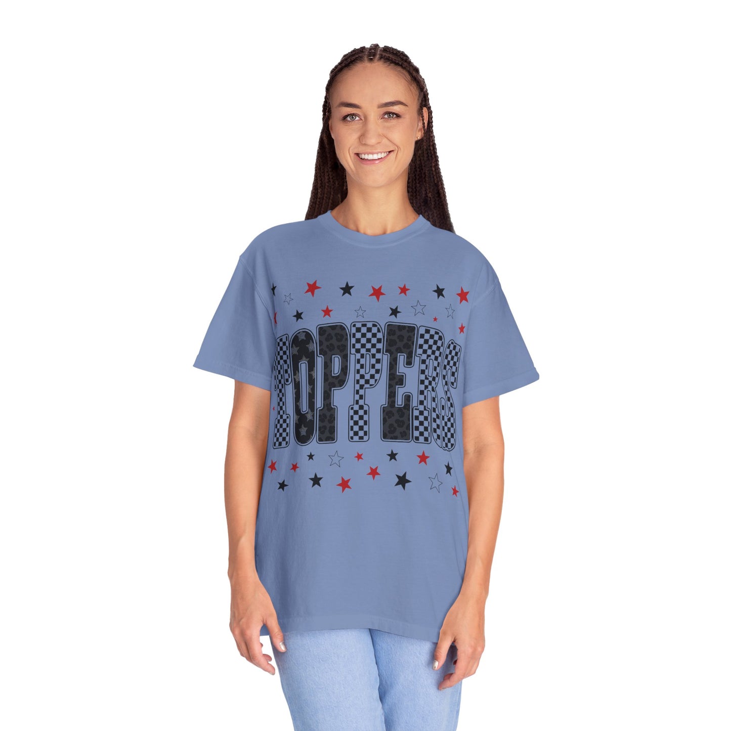Topper Star and Checker Pattern Graphic Tee
