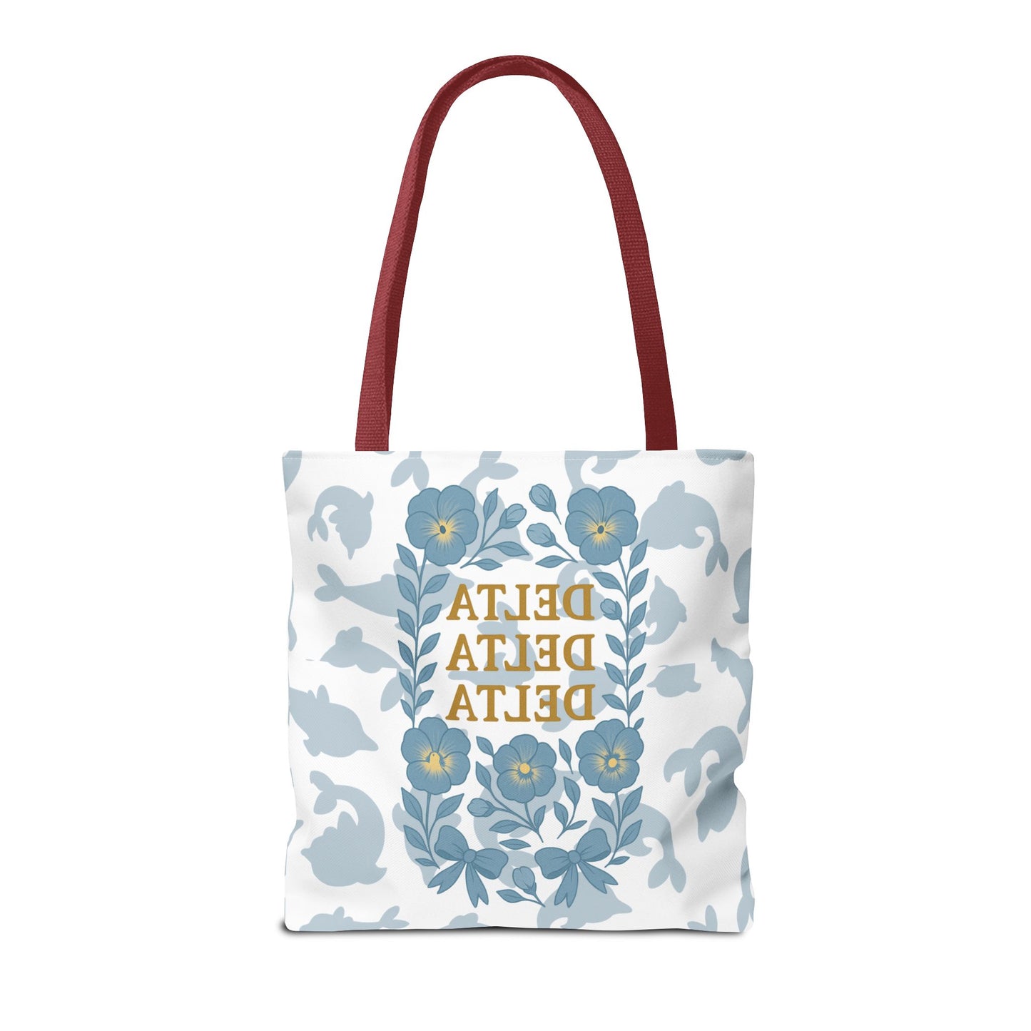 Delta Delta Delta Floral Tote Bag | Sorority Gift | Reusable Shopping Bag | Summer Accessory | Eco-Friendly Bag | Stylish Storage