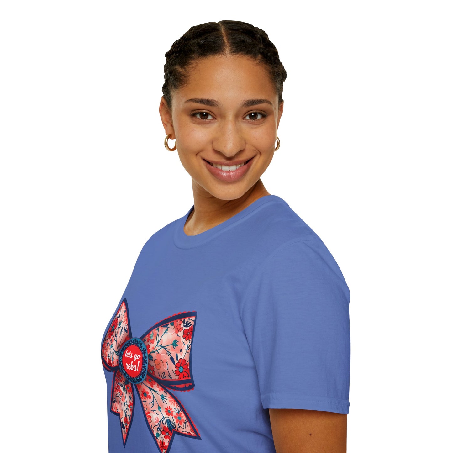 Go rebs coquette bow, Floral Bow T-Shirt | Gift for Her, Casual Wear, Birthday Party, Spring Fashion, Cute Graphic Tee