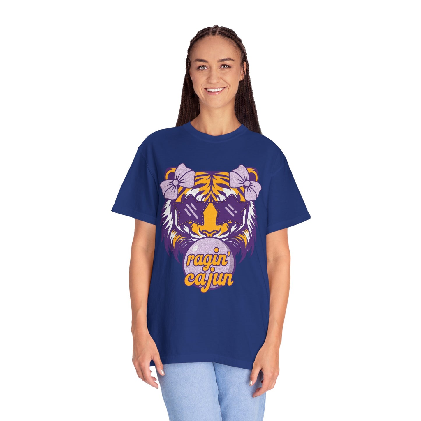 Ragin Cajun Bow Bubble Tiger T-Shirt - Casual Wear and Gift for Animal Lovers