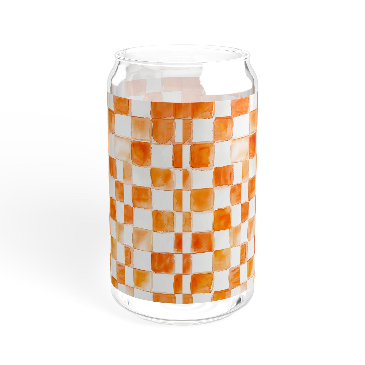 Tennessee Checkered 16oz Sipper Glass, Tennessee Checkered Chic - Stylish Drinkware for Home, Parties, Gifts