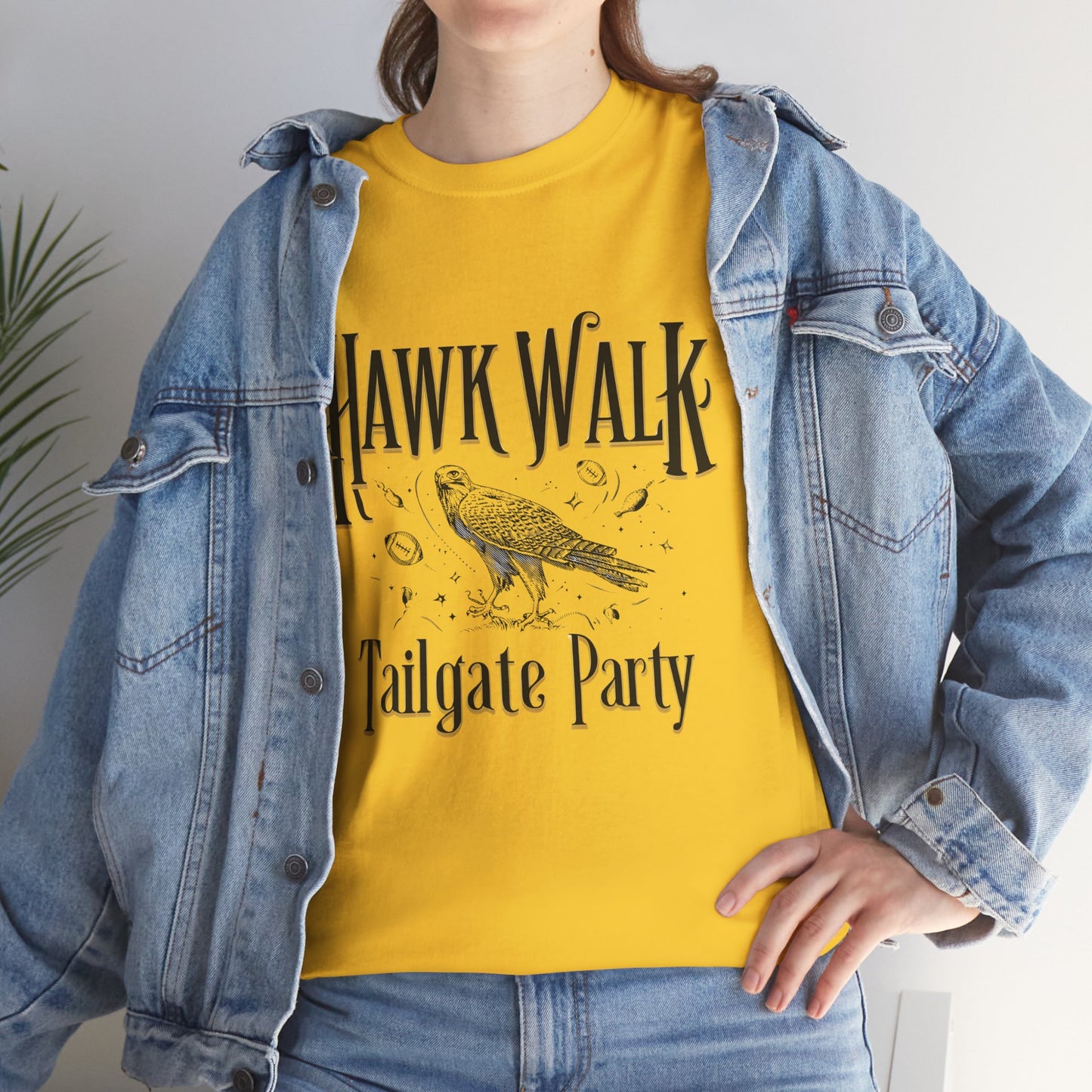 Hawk Walk Tailgate Tee, Unisex Cotton Shirt, Outdoor Event T-Shirt, Festival Wear, Bird Lover Gift, Sports Gathering Apparel