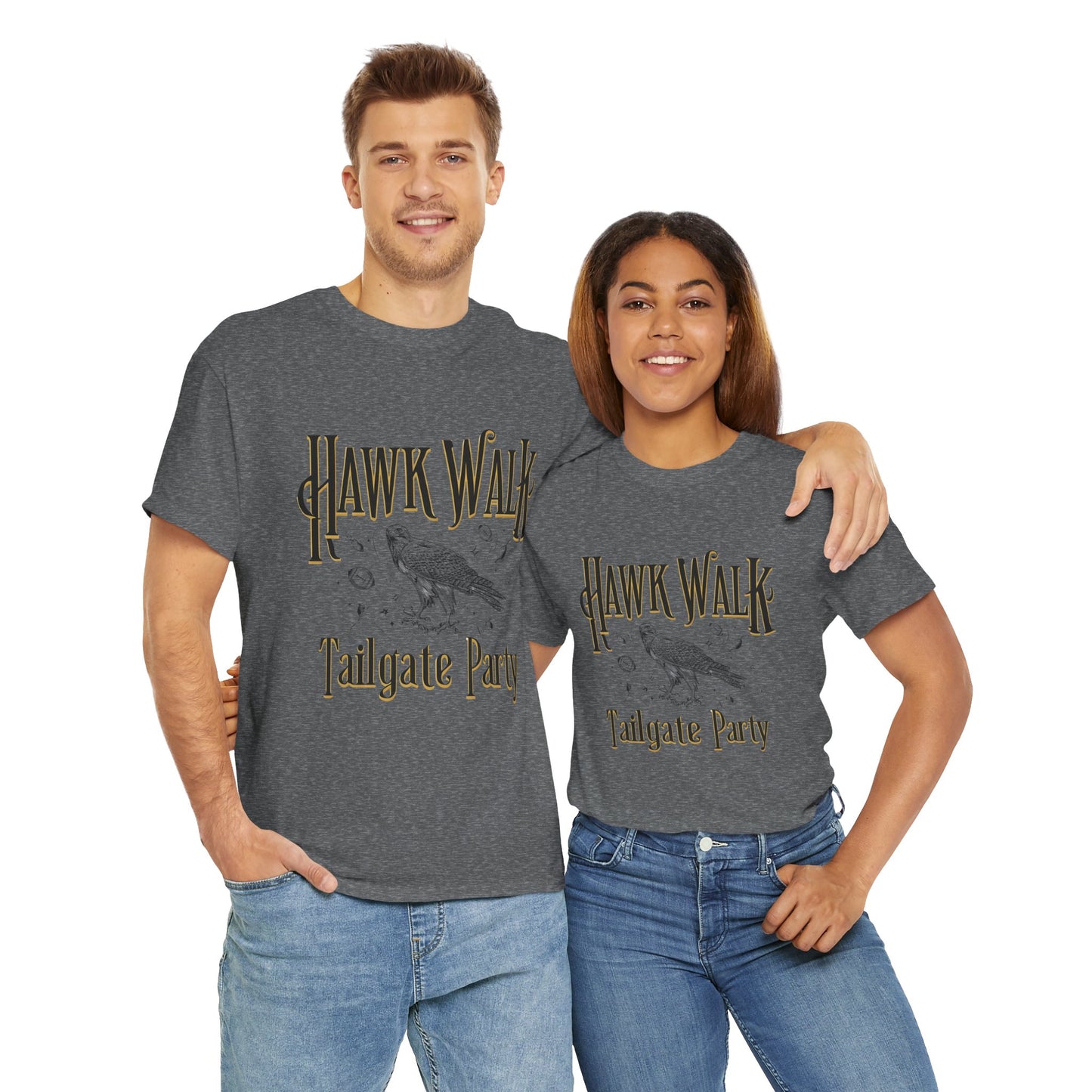 Hawk Walk Tailgate Tee, Unisex Cotton Shirt, Outdoor Event T-Shirt, Festival Wear, Bird Lover Gift, Sports Gathering Apparel