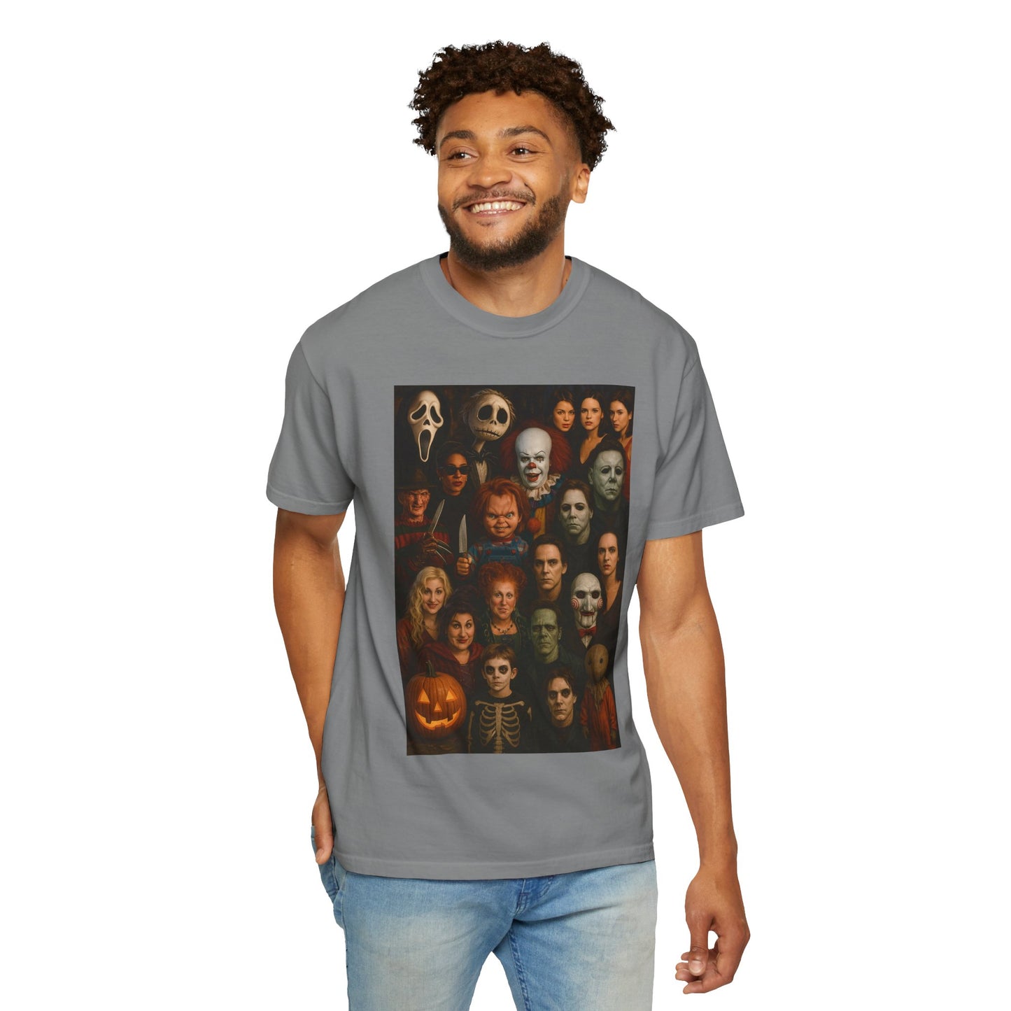 Spooky Halloween T-Shirt | Unisex Garment-Dyed Tee Featuring Iconic Horror Movie Characters, Perfect for Halloween Parties, Horror [...]