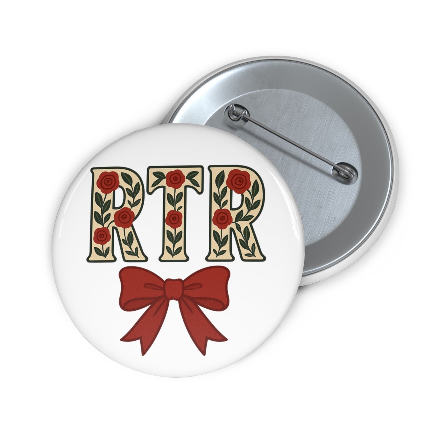 RTR Floral Pin Buttons, Perfect for Bama Game Day, Alabama Fans