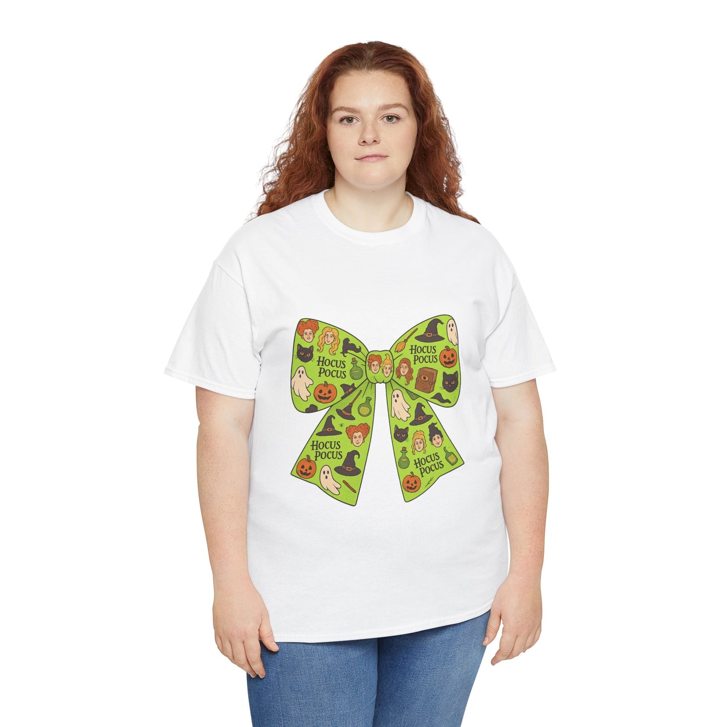 Halloween Graphic Tee, Spooky Season Unisex Shirt, Hocus Pocus Bow Tee, Autumn Style Shirt, Trick or Treat Apparel