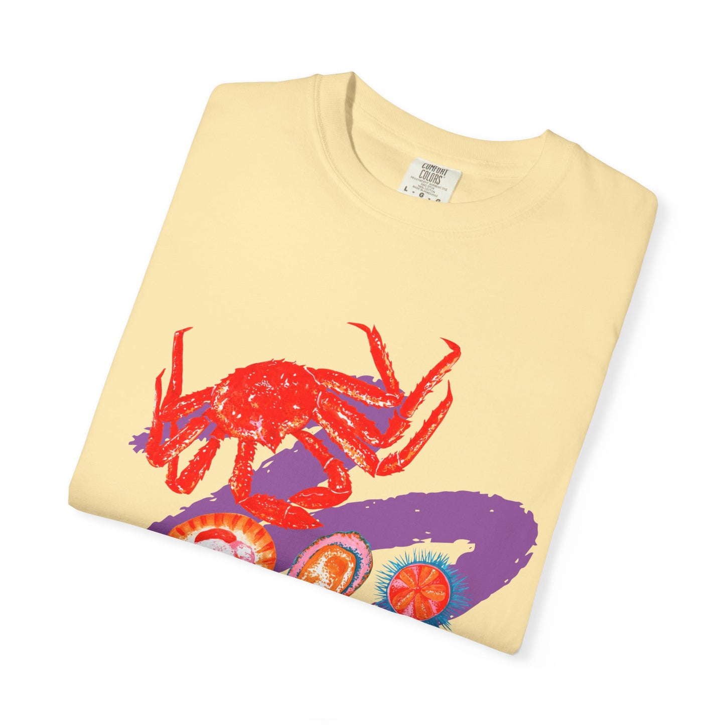 Comfort Colors Vibrant Seafood T-Shirt, French Coastal Tee, Distressed Shirt, Oversized Coquette Aesthetic, Nautical Style