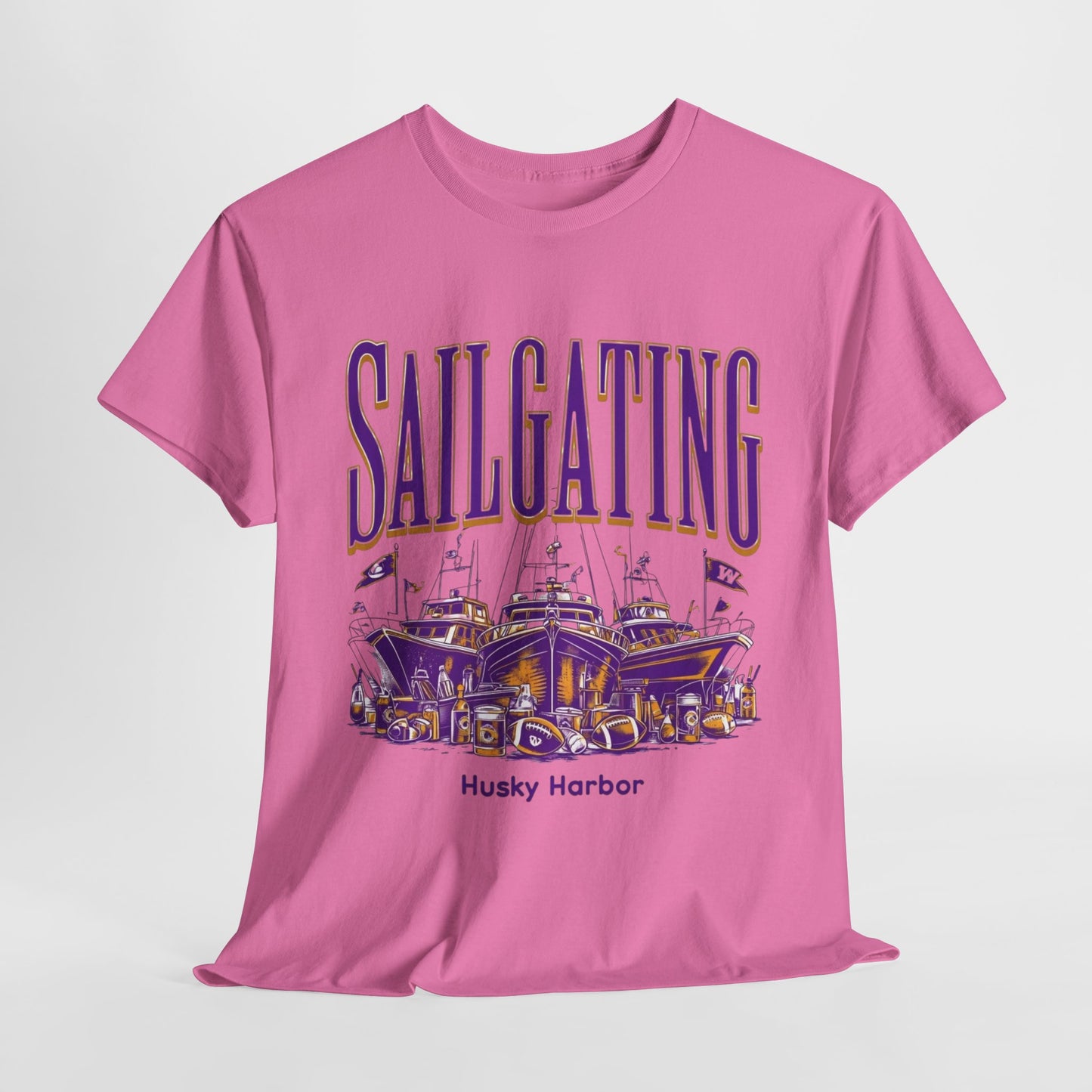 Sailgating Tee - Washington Huskies Unisex Heavy Cotton Shirt