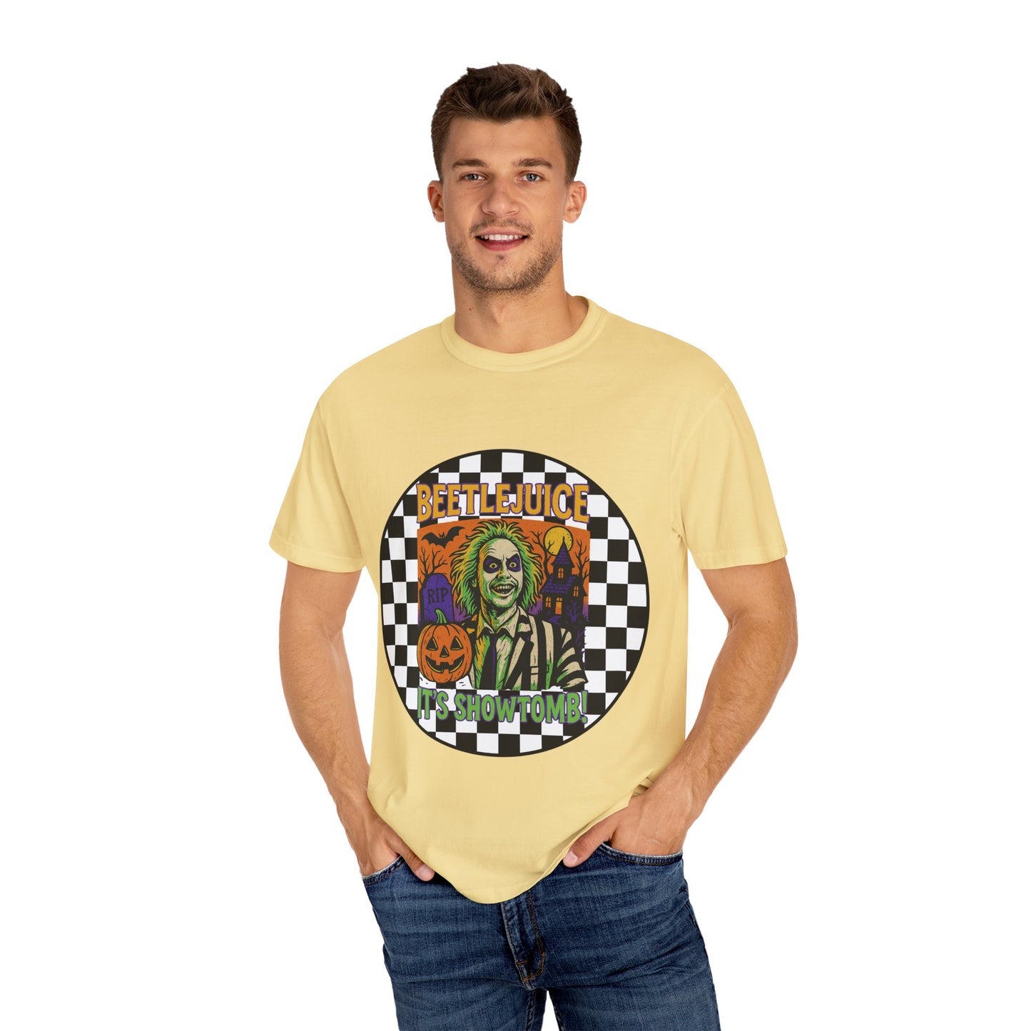 Beetlejuice Unisex T-shirt, Spooky Graphic Tee, Halloween Costume Shirt, Movie Fan Apparel, Eerie Clothing Gift