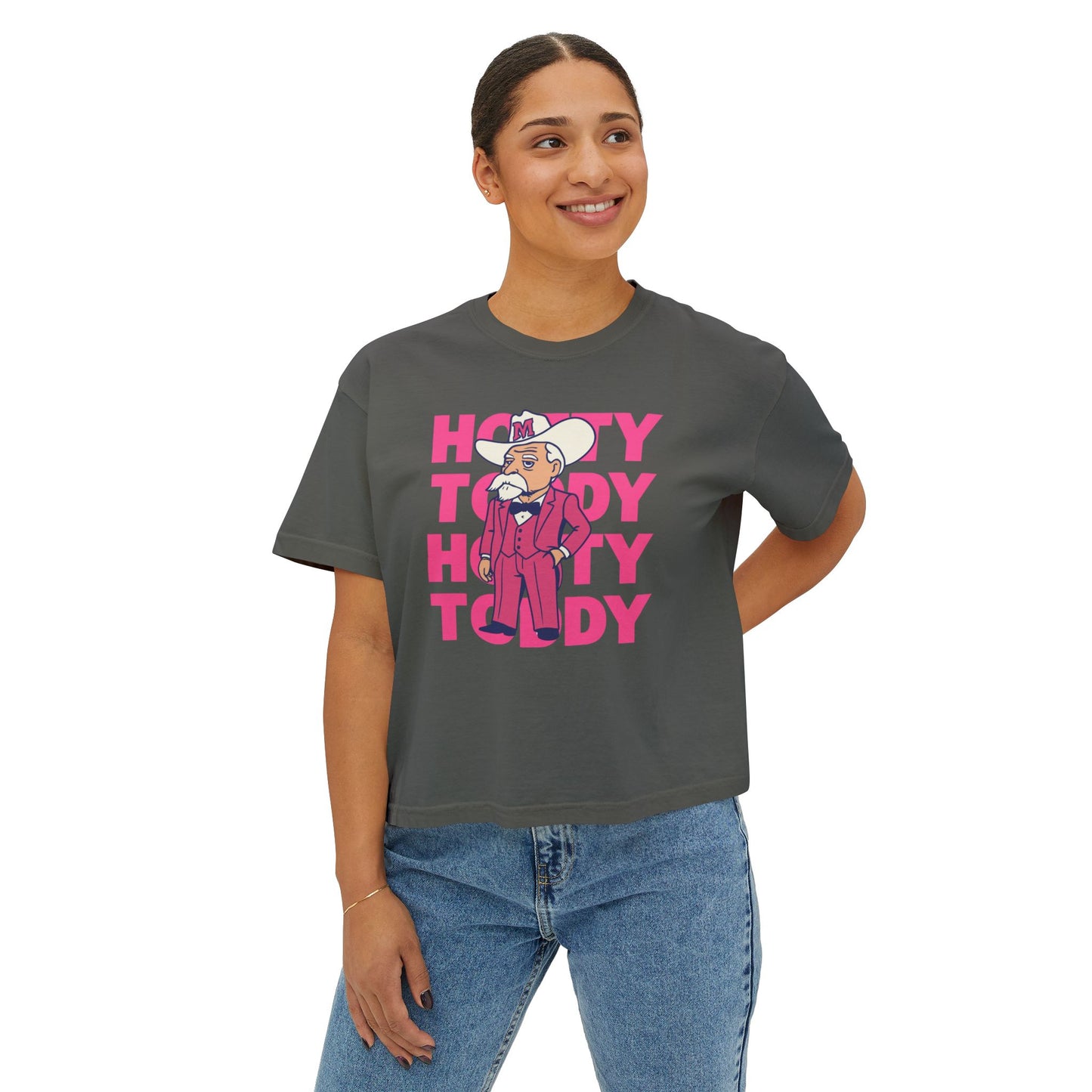 Pink Hotty Toddy Boxy Tee | Fun Humor Graphic Shirt