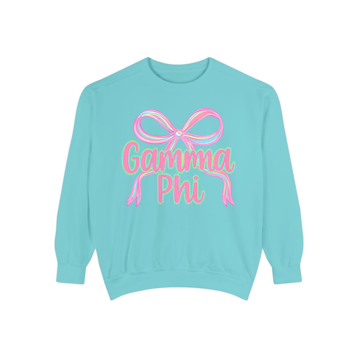 GammaPhi Garment-Dyed Sweatshirt | Cozy Sorority Sweatshirt, Unisex Apparel, Sorority Gift, Casual Wear, College Spirit Wear