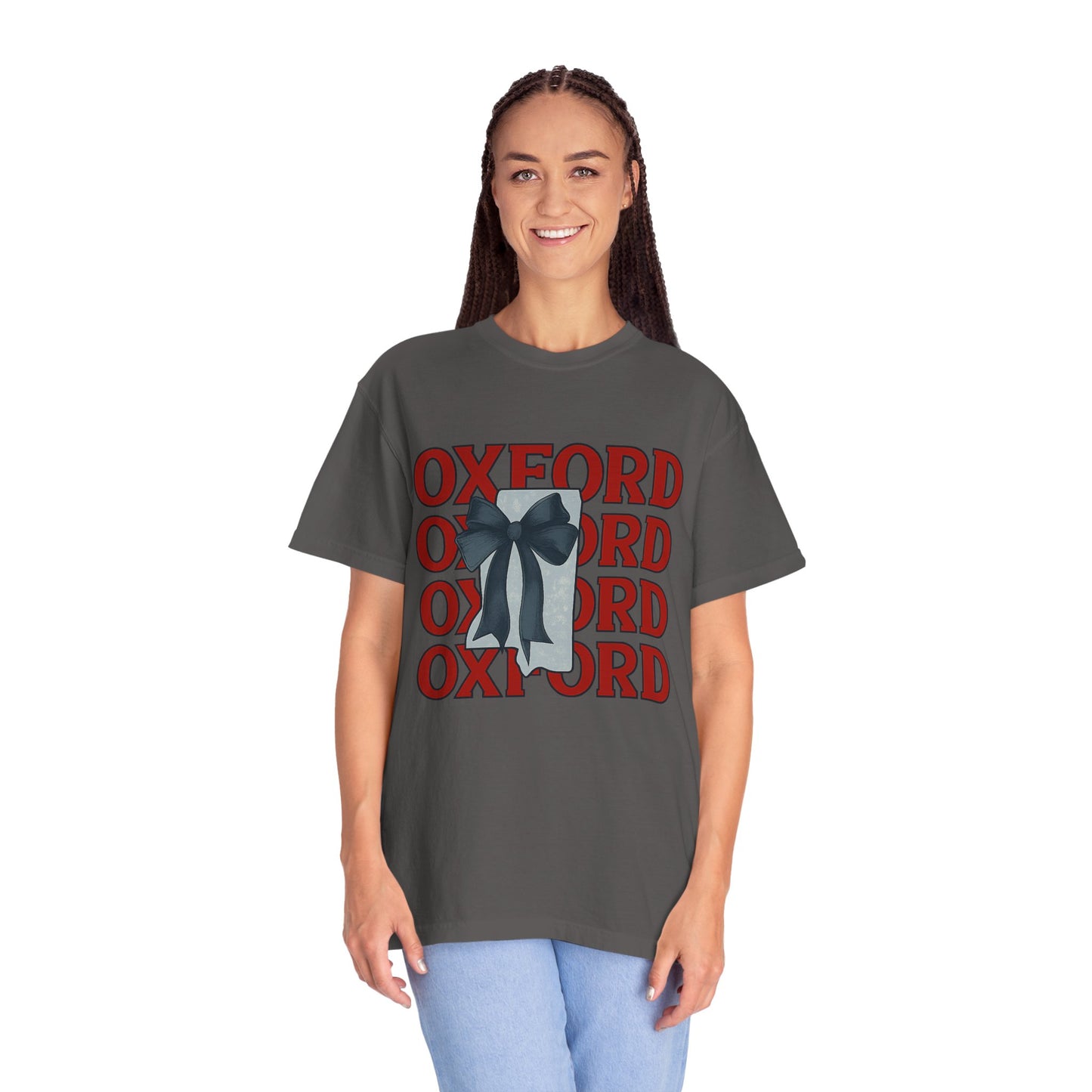 Oxford Bow Graphic Tee, Casual Unisex T-shirt, Gift for Students, College Apparel, Trendy Fashion Top, Birthday Gift