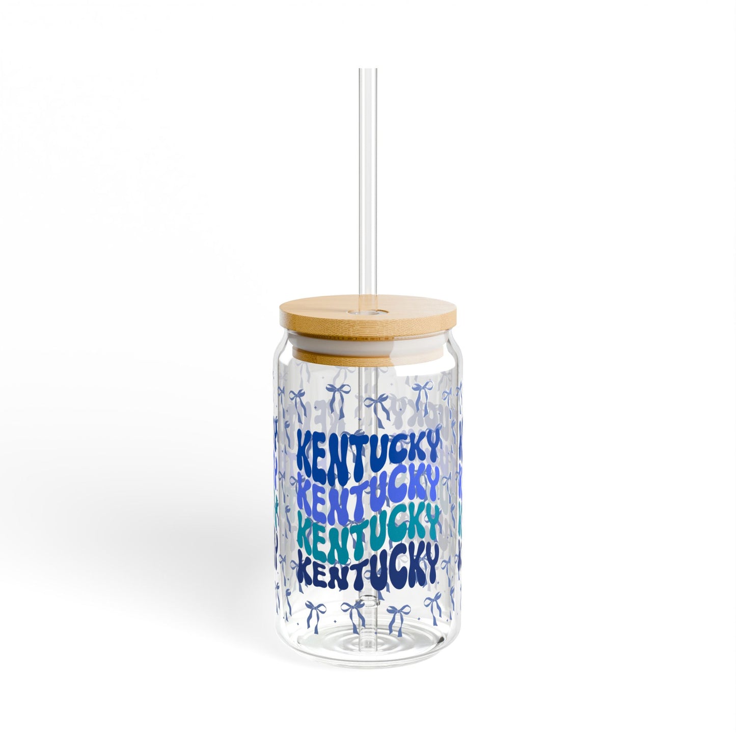 Coquette Bow Kentucky Sipper Glass, Eco-Friendly Drinkware for Summer Parties, kentucky Gifts, Personalized Beverage Container, UK cats fan gift, graduation gift