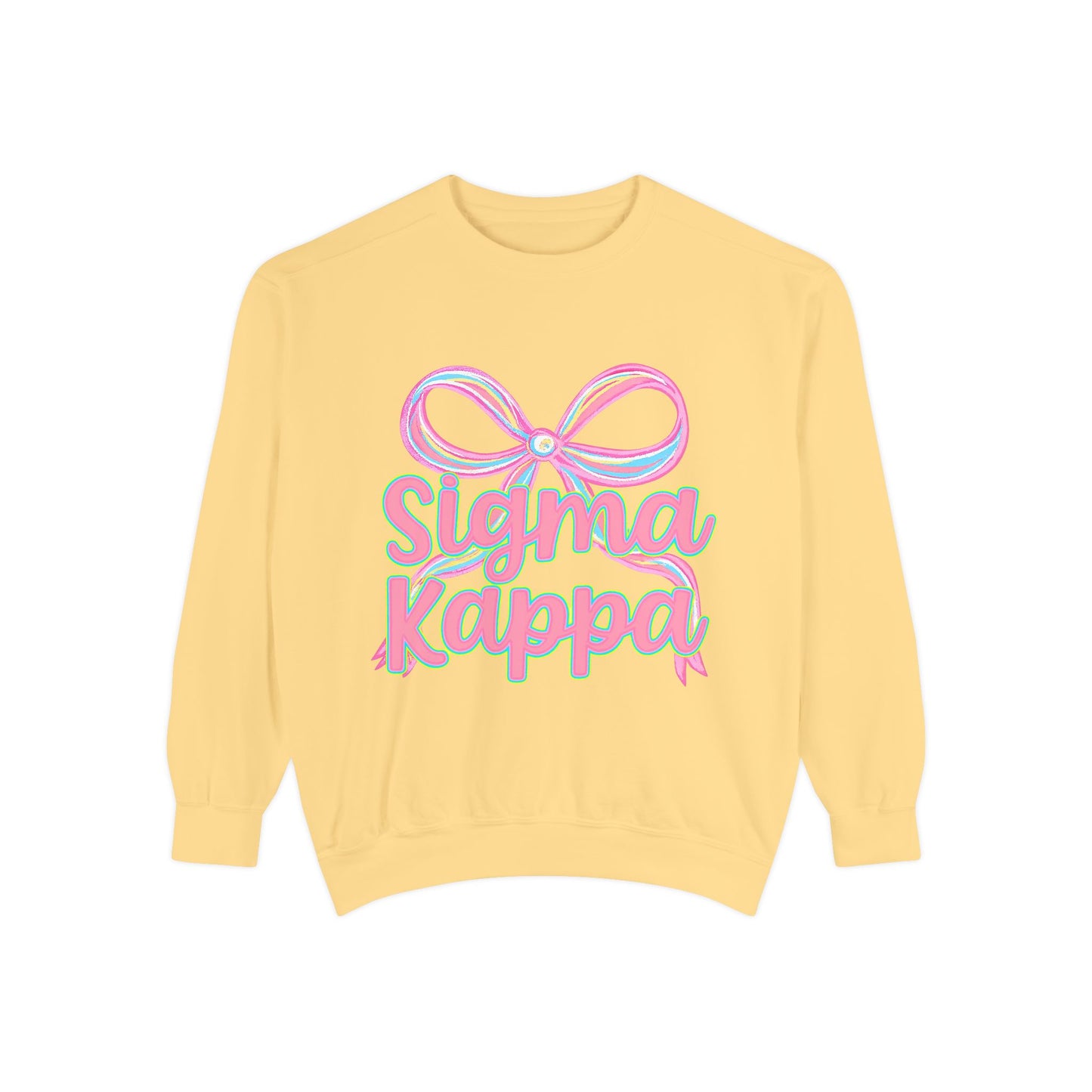 SigmaKappa Garment-Dyed Sweatshirt, Sorority Sweatshirt, College Apparel, Gift for Sorority Sisters, Cute Casual Wear