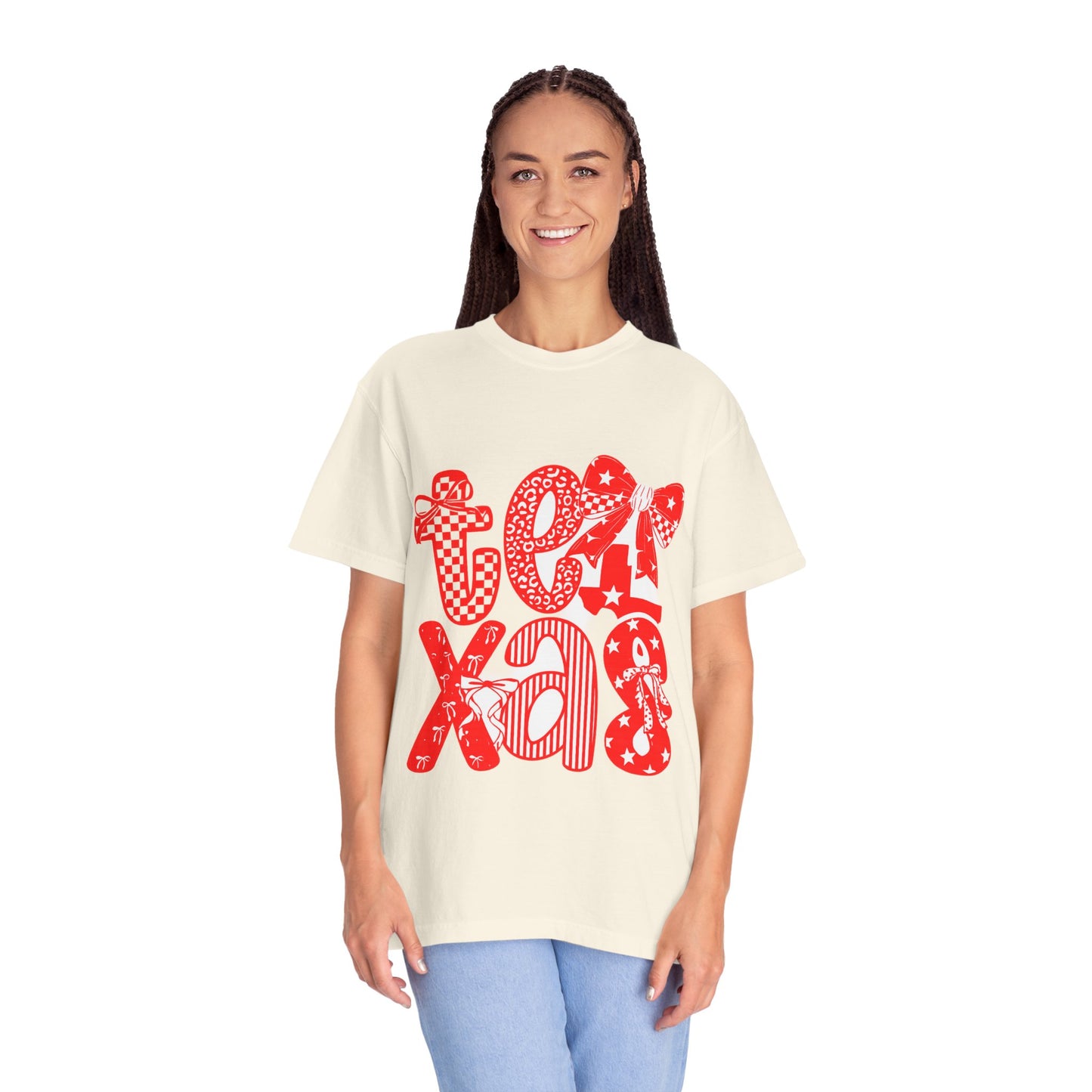 RAIDER Cheer Unisex Garment-Dyed T-shirt | Fun Summer Wear, Texas Pride, State Fair Outfit, Gift for Texans, Casual Daily Tee