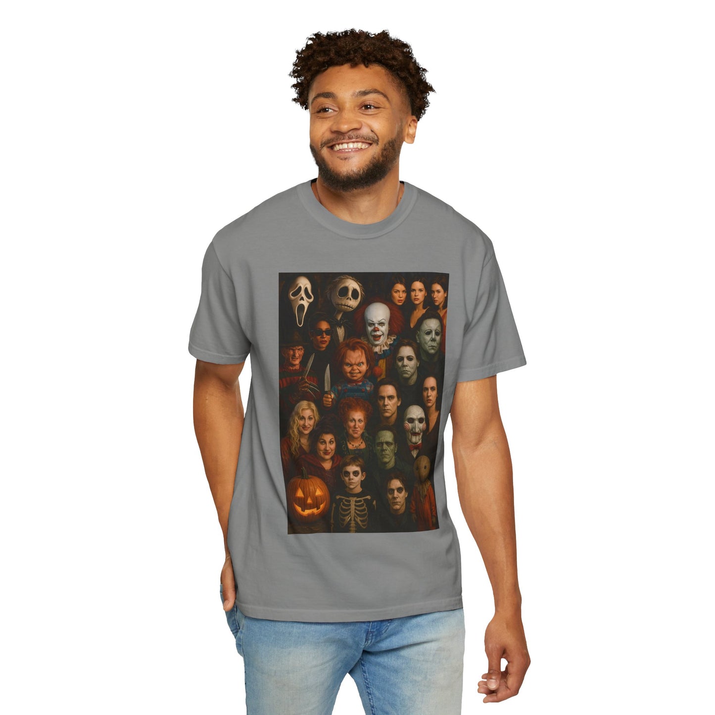 Spooky Halloween T-Shirt | Unisex Garment-Dyed Tee Featuring Iconic Horror Movie Characters, Perfect for Halloween Parties, Horror [...]