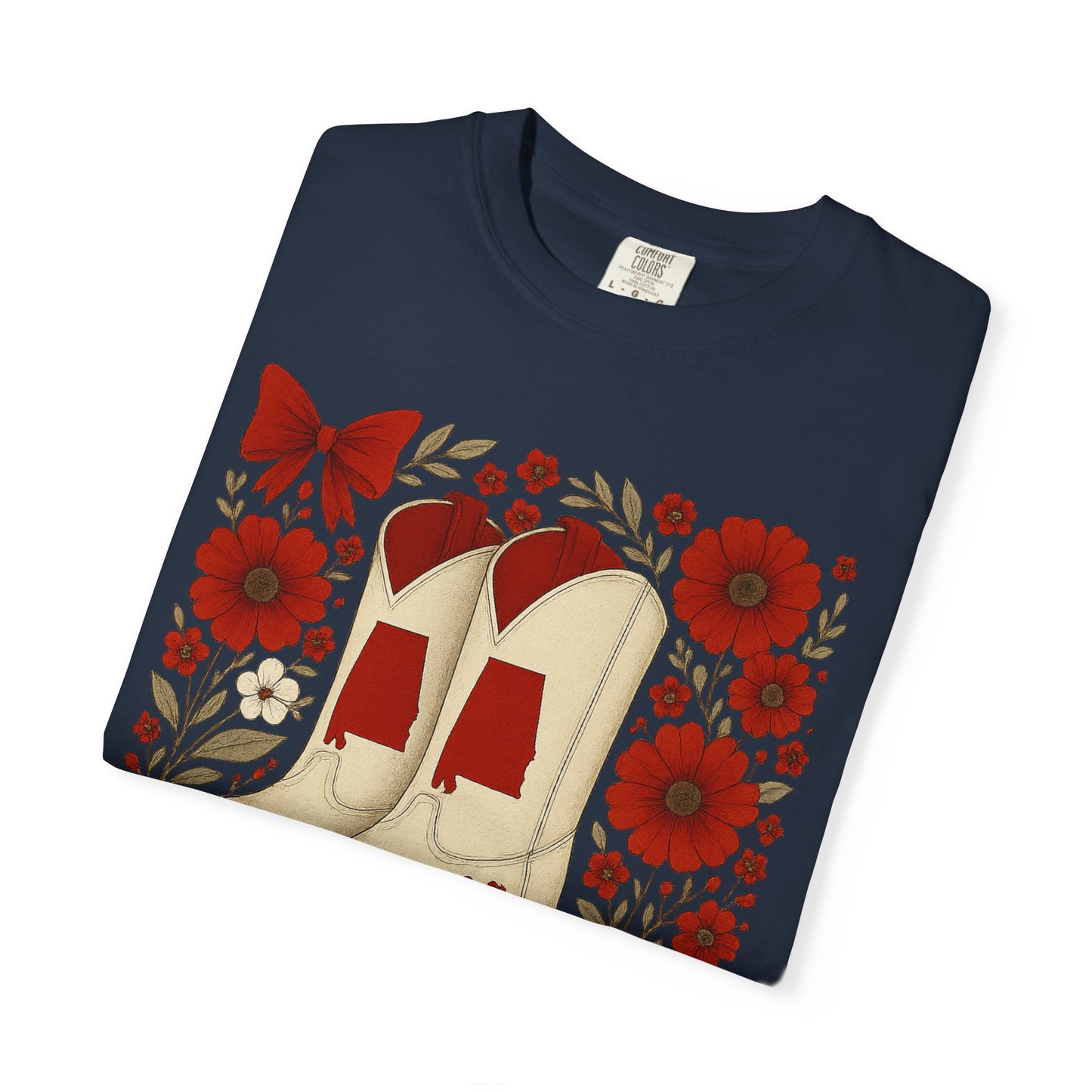 Vintage Cowboy Boots Floral Unisex T-shirt - Alabama Fan, Bama Game Day